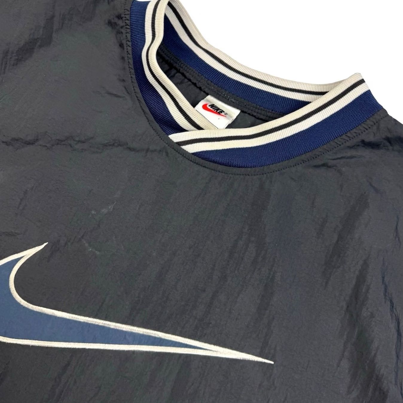 Nike VTG Nike Center Swoosh Men's Nylon Windbreaker Pullover Jacket Gray Large Jacket Car Jacket Windbreaker Nike Swoosh Mens Gray L Size US L / EU 52-54 / 3 - 2 Thumbnail
