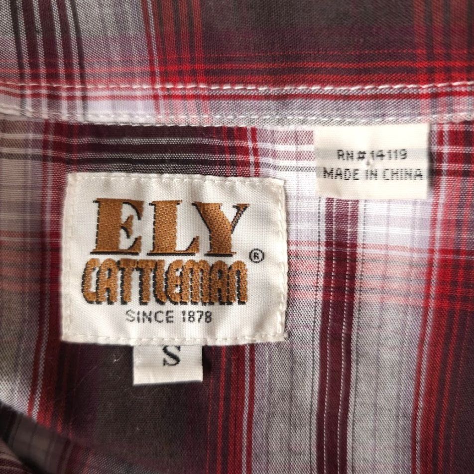 Vintage Ely Cattleman Western Shirt Mens Size S Red Cowboy Pearl Snap Shadow Plaid Size US S / EU 44-46 / 1 - 6 Thumbnail