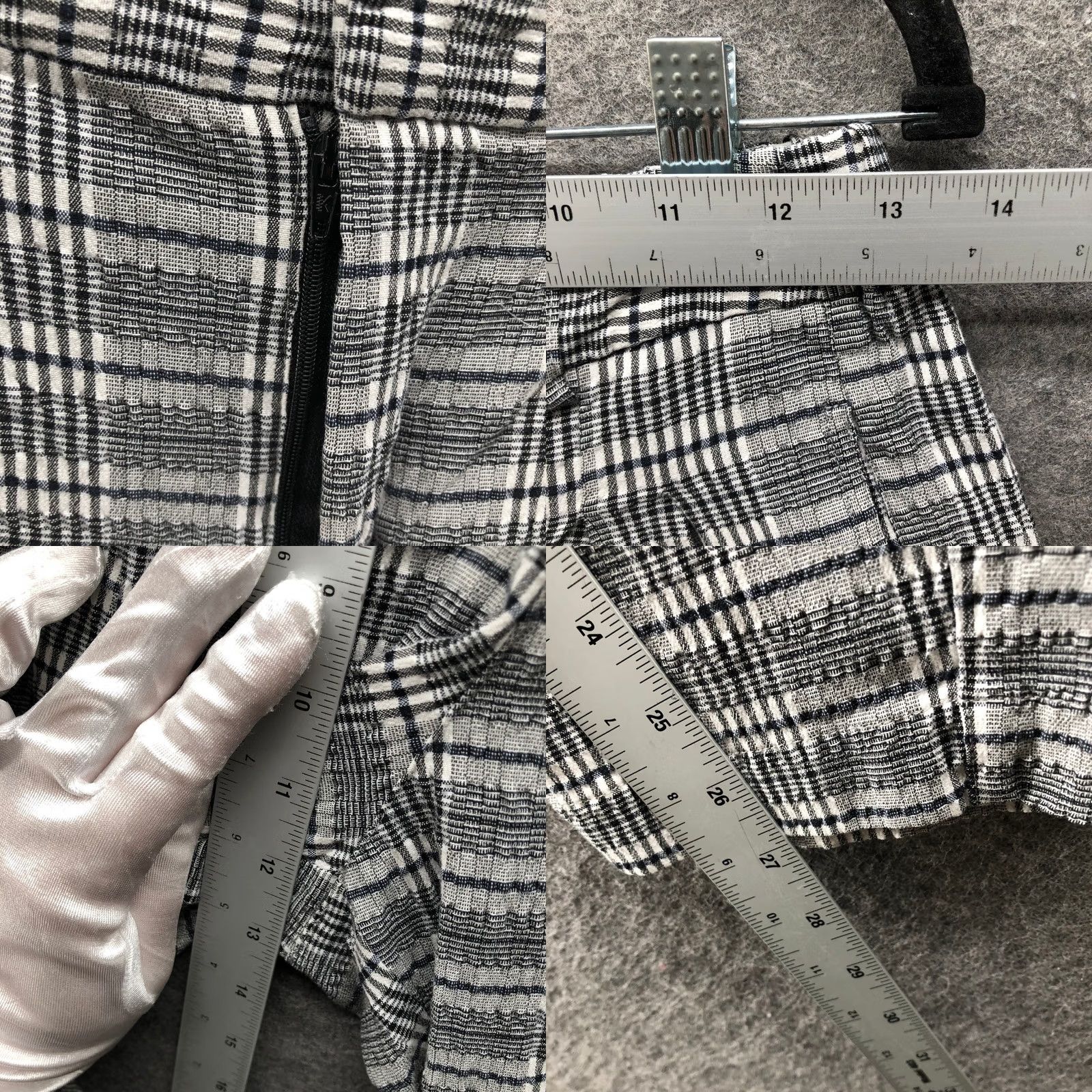 Urban Outfitters VINTAGE Urban Outfitters Gray Plaid High Waisted Pleated Seersucker Pants Womens M Knit Size 32" / US 10 / IT 46 - 8 Thumbnail