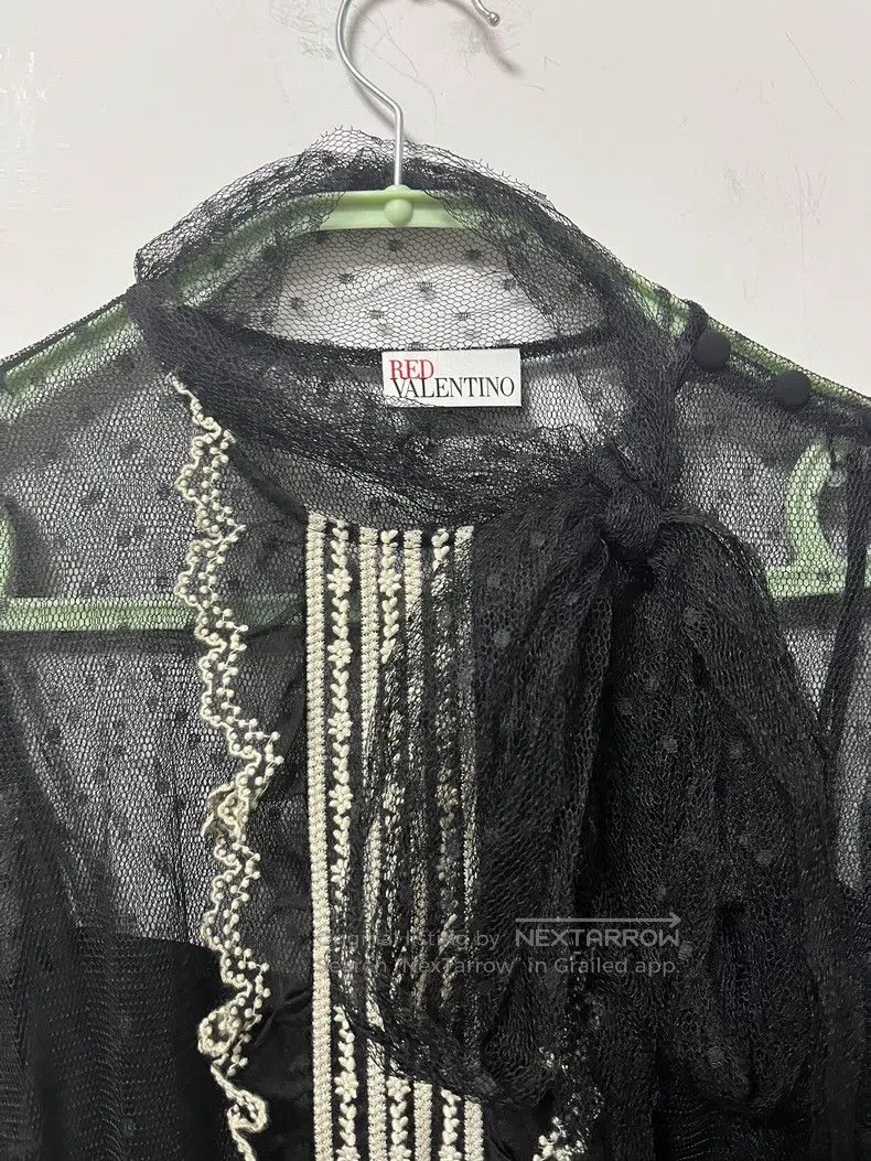 Valentino Valentino Black and white bow lace dress gauze skirt Size S / US 4 / IT 40 - 3 Thumbnail