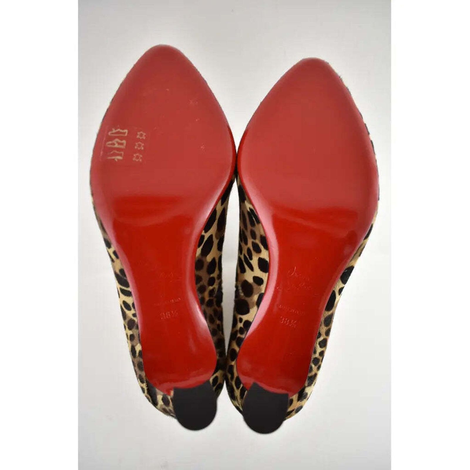 Christian Louboutin Christian Louboutin So Eleonor 85 Black Brown Leopard Pony Size US 8.5 / IT 38.5 - 11 Thumbnail