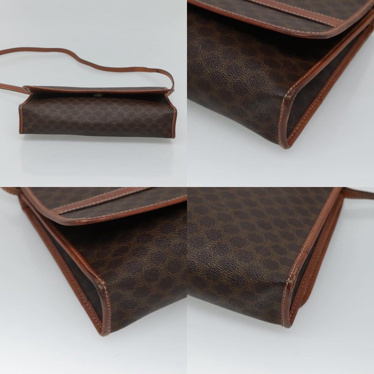 Celine CELINE Macadam Canvas Shoulder Bag Pvc Leather Brown Gold Size ONE SIZE - 10 Thumbnail