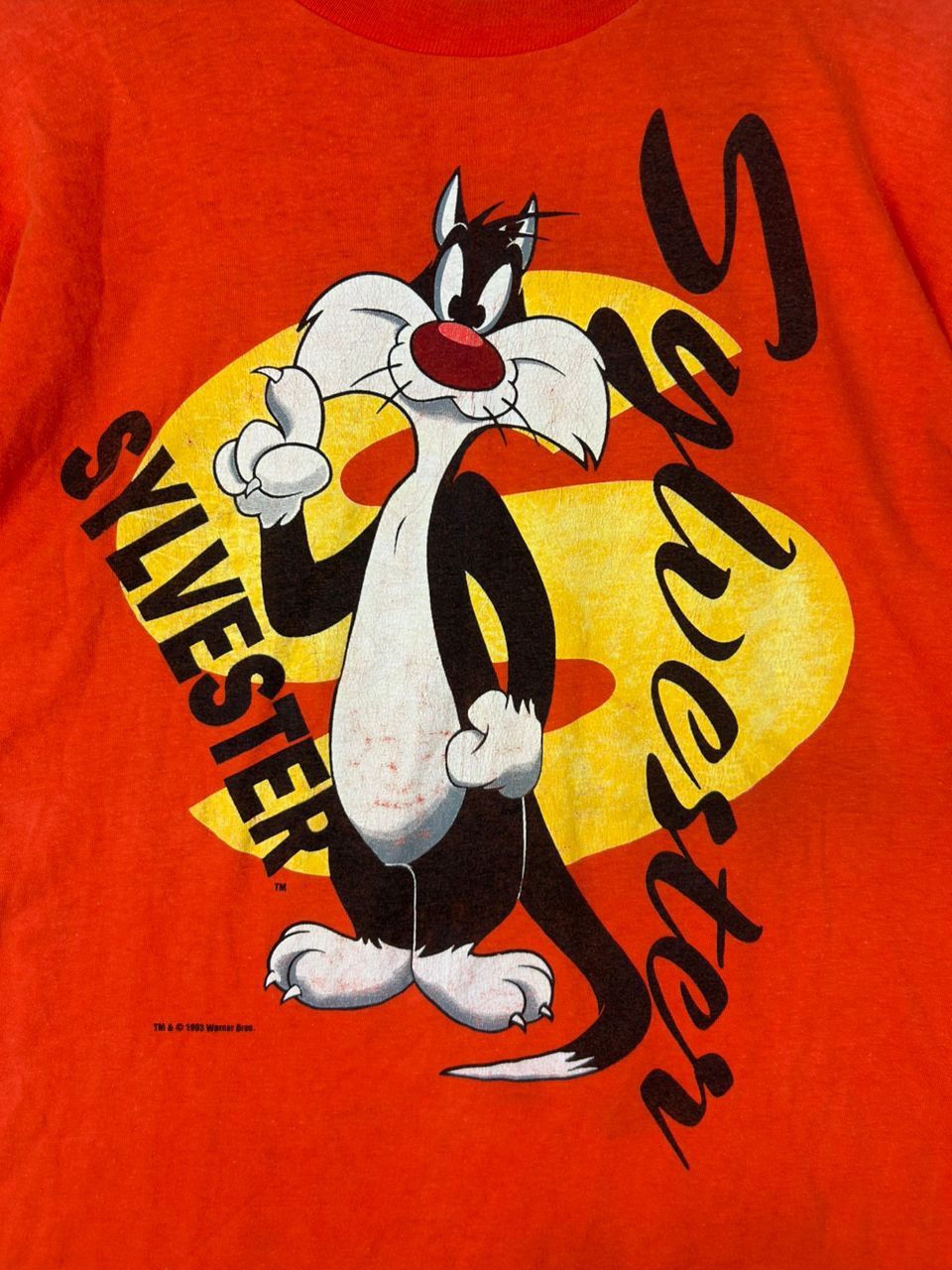 Disney Vintage 90s Slyvester Looney Tones Cartoon Single Stich Size US XL / EU 56 / 4 - 4 Thumbnail