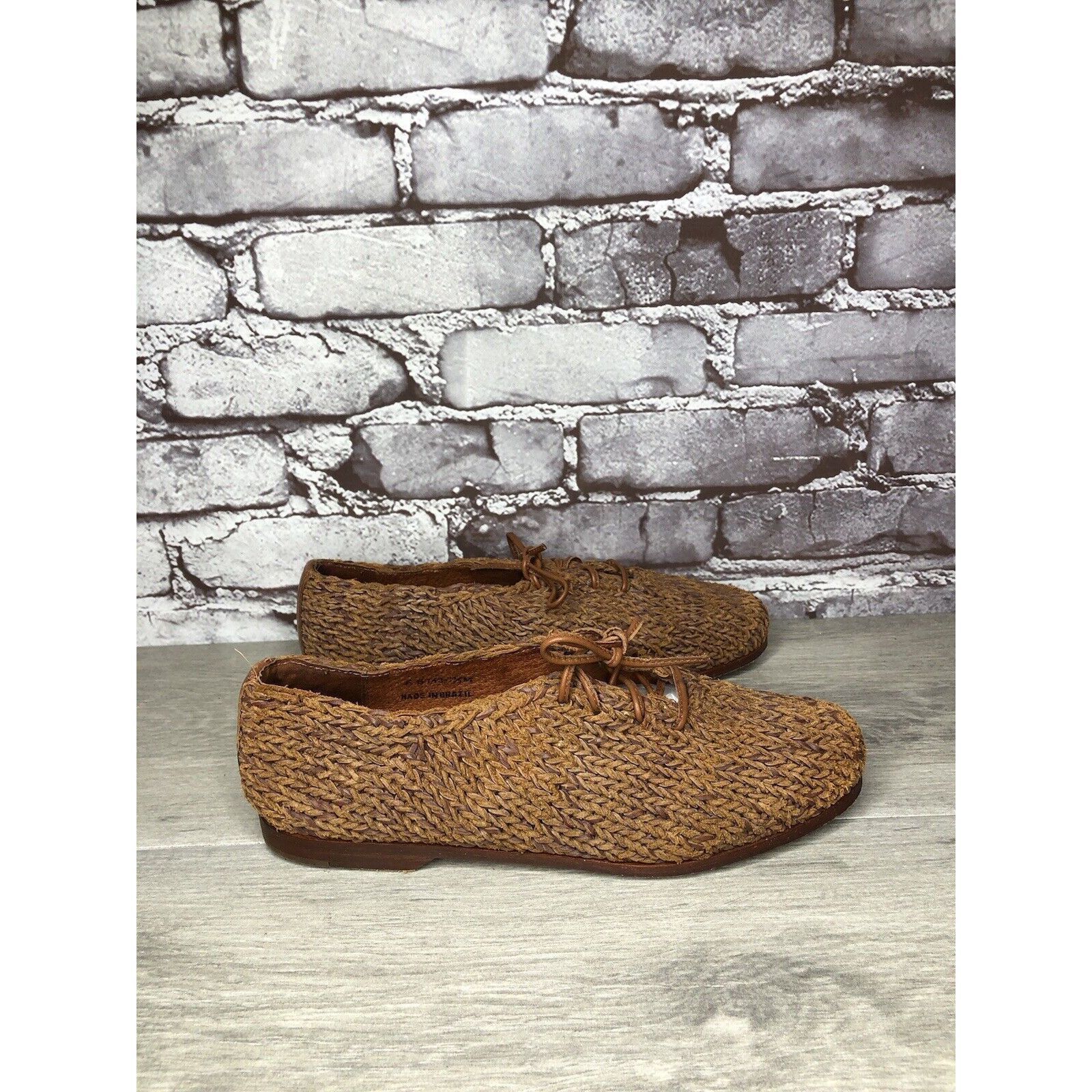 Cole Haan Cole Haan Resort Brown Leather Woven Basket Weave Woven Lace Size US 7.5 / IT 37.5 - 1 Thumbnail