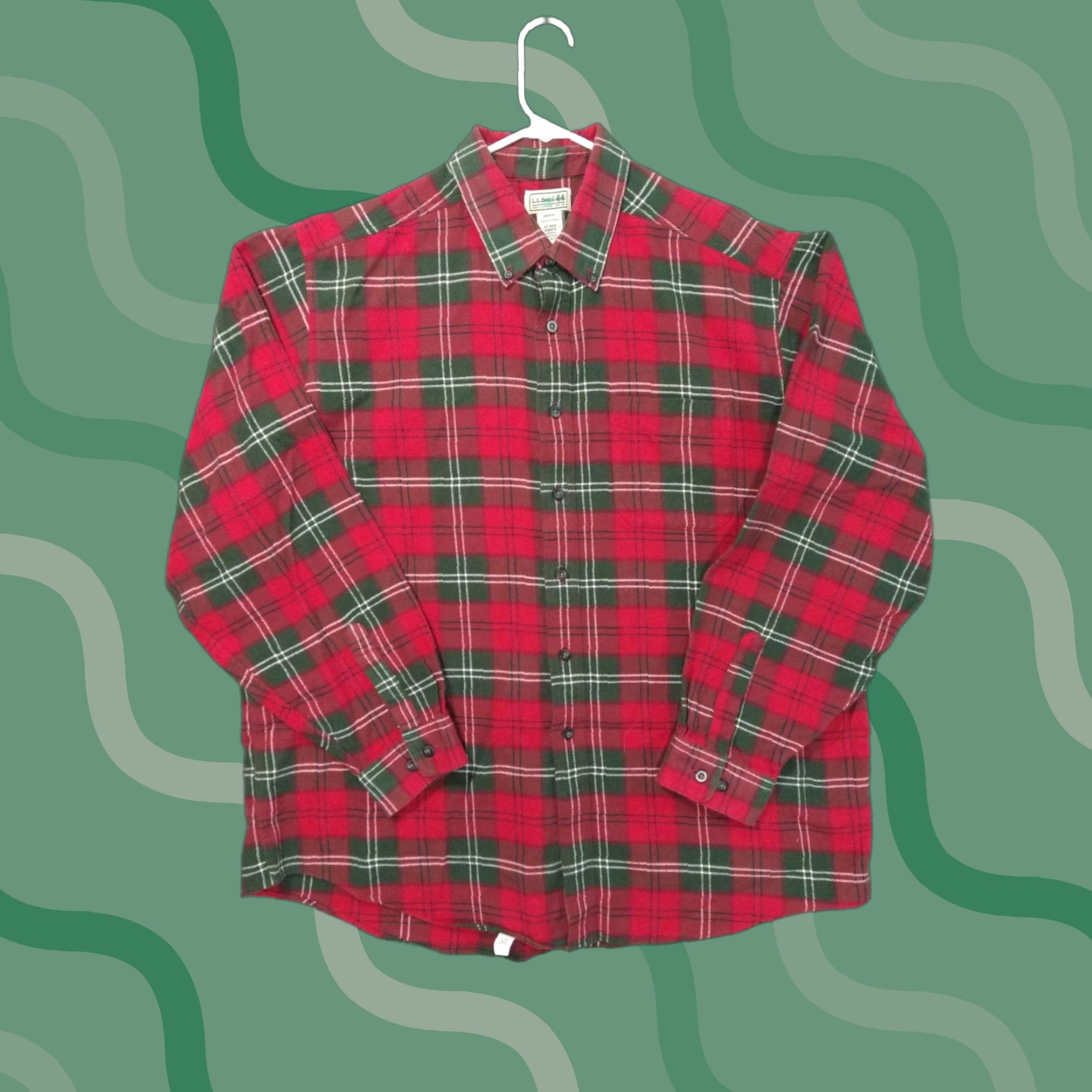 Vintage VINTAGE L.L.Bean Shirt Mens XL Red Plaid Flannel Button-Up Long Sleeve Cotton Garment Size US XL / EU 56 / 4 - 1 Thumbnail