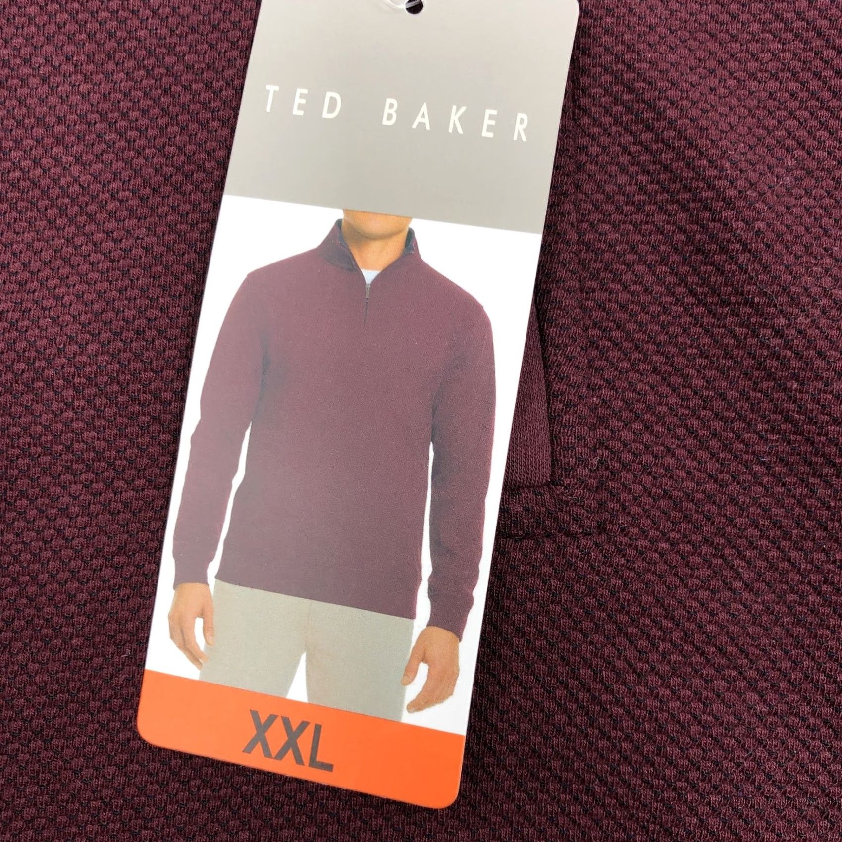 Ted Baker Ted Baker Men's XXL Red Quarter Zip Pullover Sweater Textured Knit 2XL NEW Size US XXL / EU 58 / 5 - 4 Thumbnail