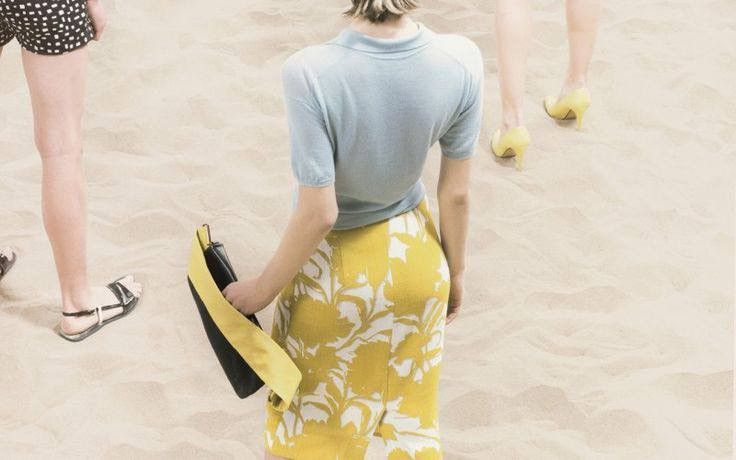 Prada Prada S/S2001 Floral Linen Skirt Size 26" / US 2 / IT 38 - 3 Thumbnail