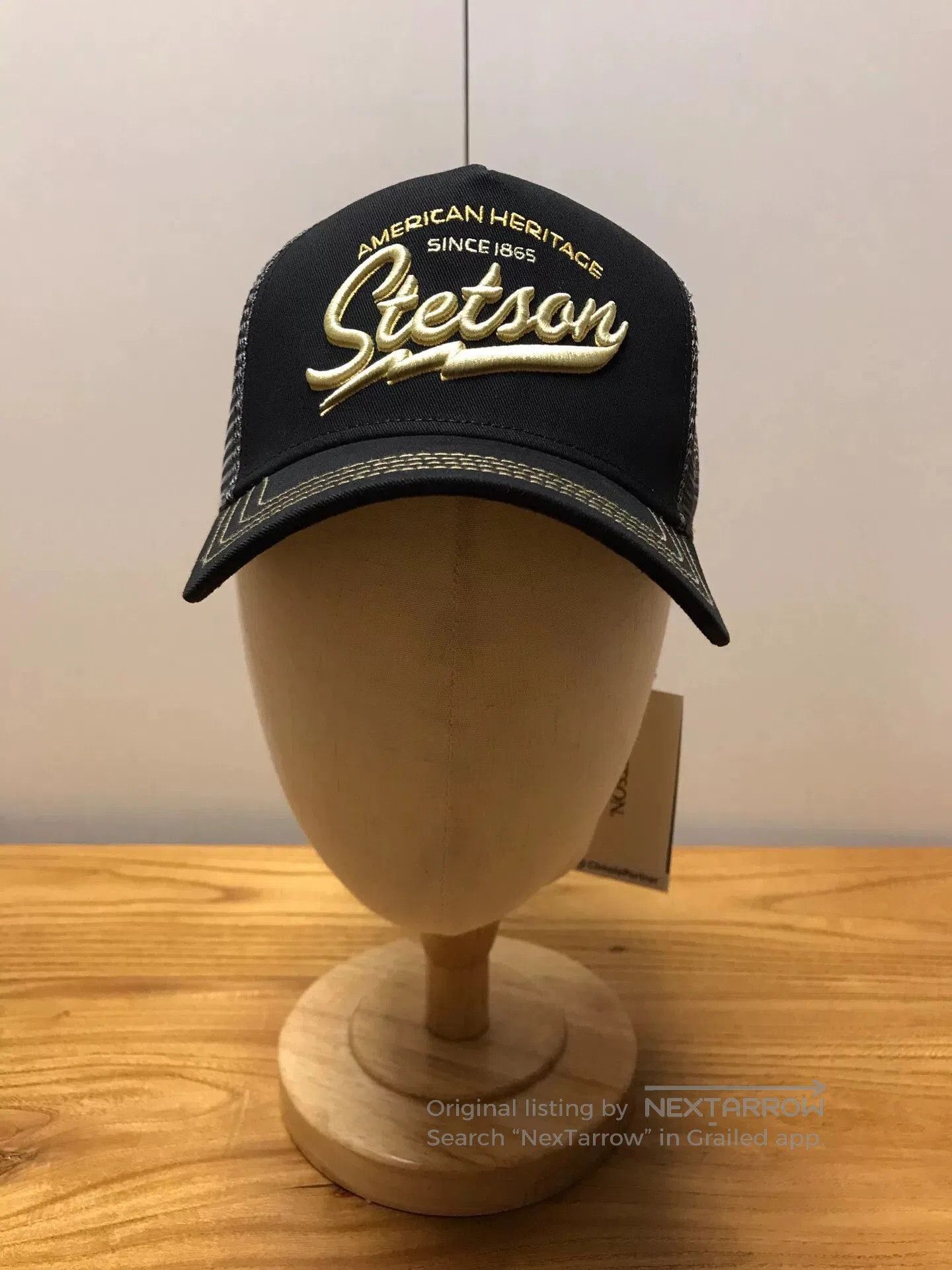 Stetson Stetson Black Trucker Cap w/ Gold Logo. Size ONE SIZE - 1 Thumbnail