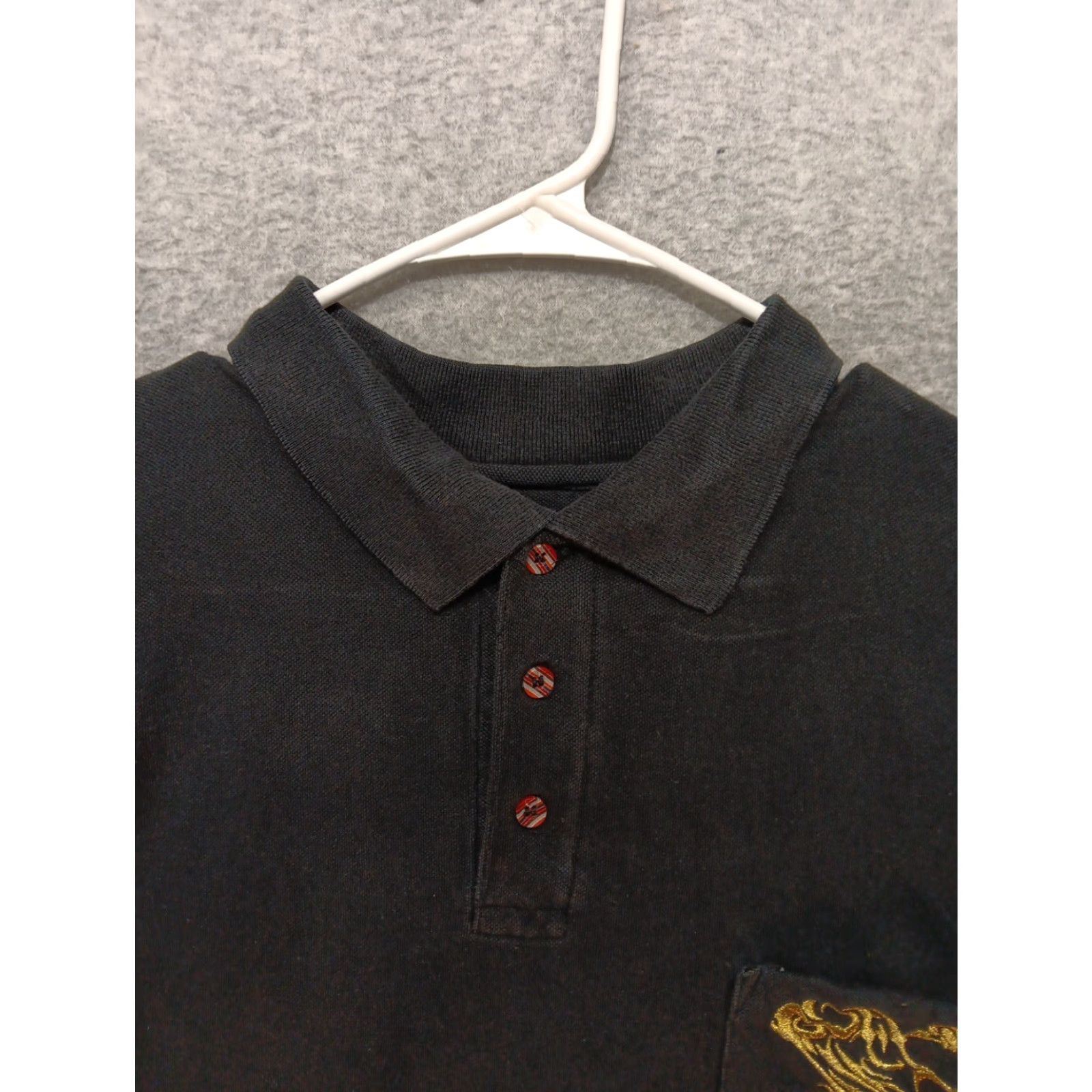 Coogi VINTAGE COOGI Men's Polo Shirt 4XL Black Short Sleeve Button-Up Front Pocket Embroidered 90s Y2K Mens Size US XXL / EU 58 / 5 - 5 Thumbnail