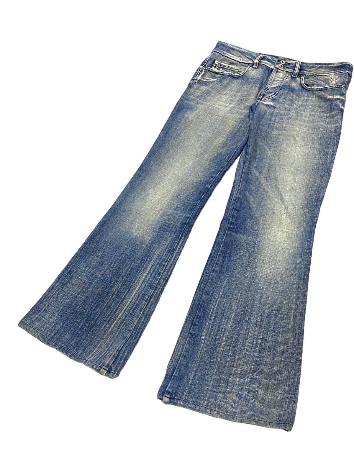 14th Addiction × If Six Was Nine × Le Grande Bleu (L.G.B.) Flare Diesel Low Rise Mud Washed Light Whisker Distressed Size US 30 / EU 46 - 4 Thumbnail