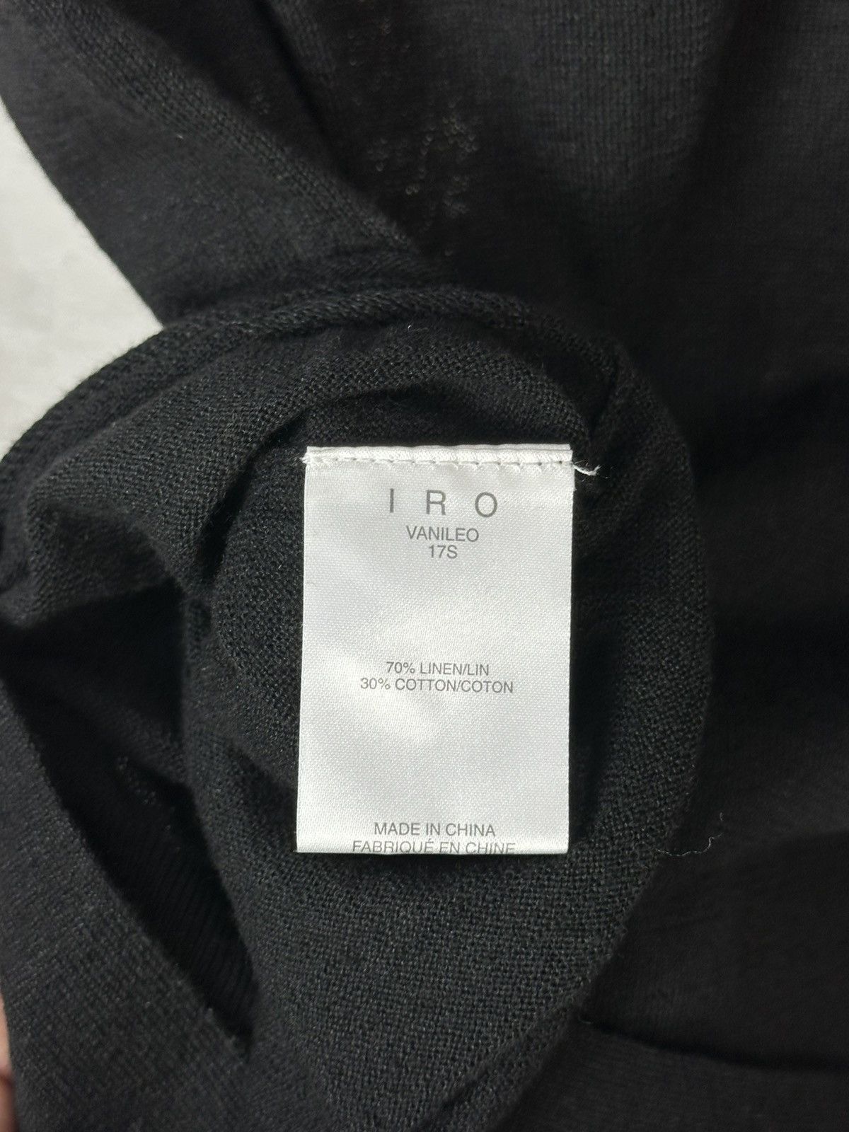 Iro IRO Vanileo Black Linen Knit V-neck Buttons Pockets Dress Size S / US 4 / IT 40 - 10 Thumbnail