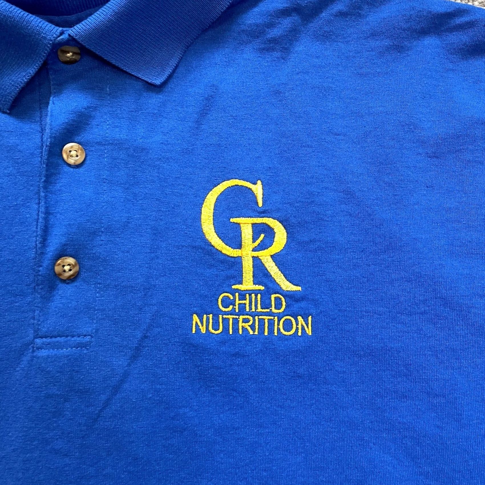 Gildan VINTAGE Gildan DryBlend Polo Shirt Mens Large Blue Child Nutrition Ebmroidered Logo Shirt Size US L / EU 52-54 / 3 - 3 Thumbnail