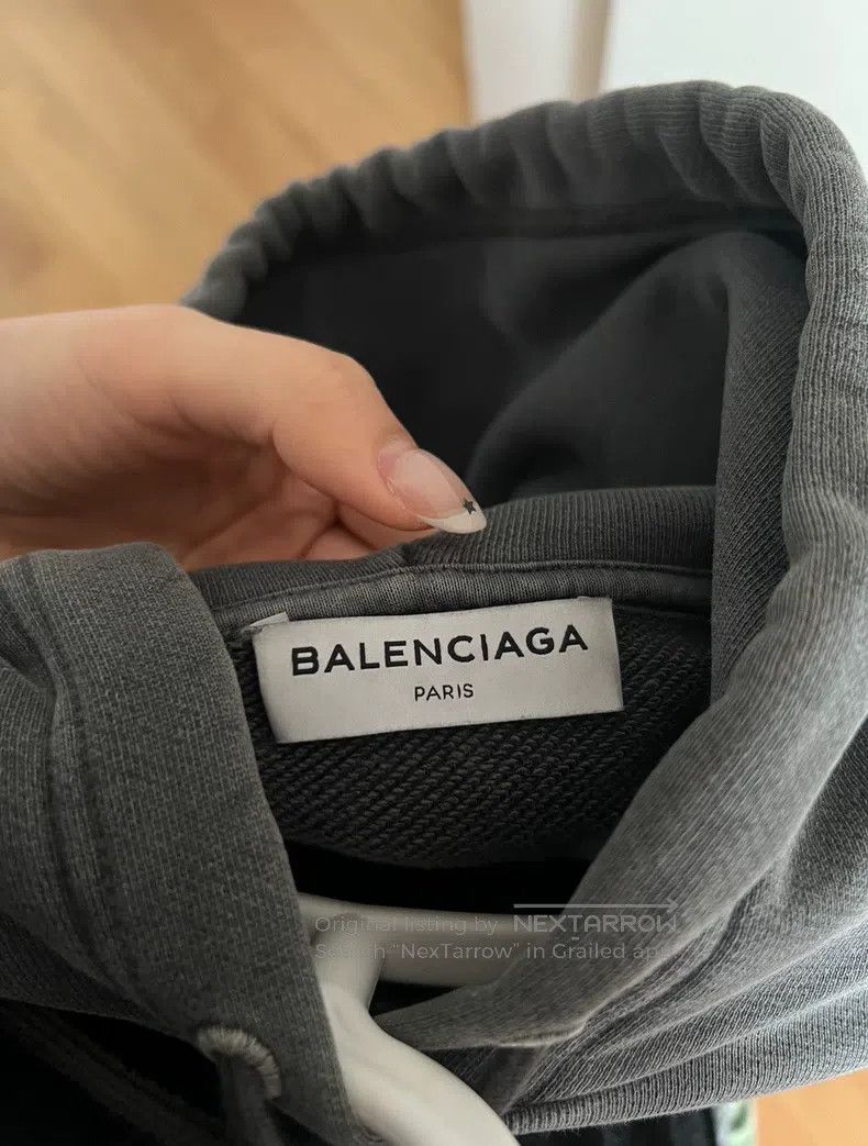 Balenciaga Balenciaga Grey Distressed Hoodie Size US XS / EU 42 / 0 - 8 Thumbnail