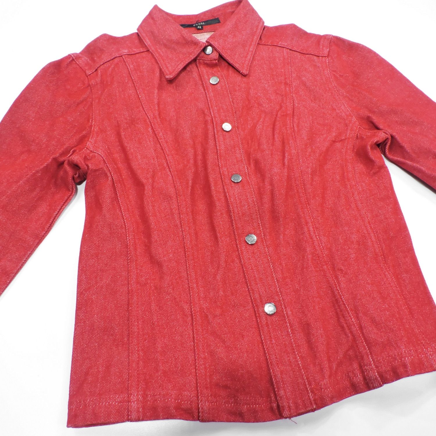 Gucci GUCCI BY TOM FORD RED DENIM JACKET Size M / US 6-8 / IT 42-44 - 6 Thumbnail