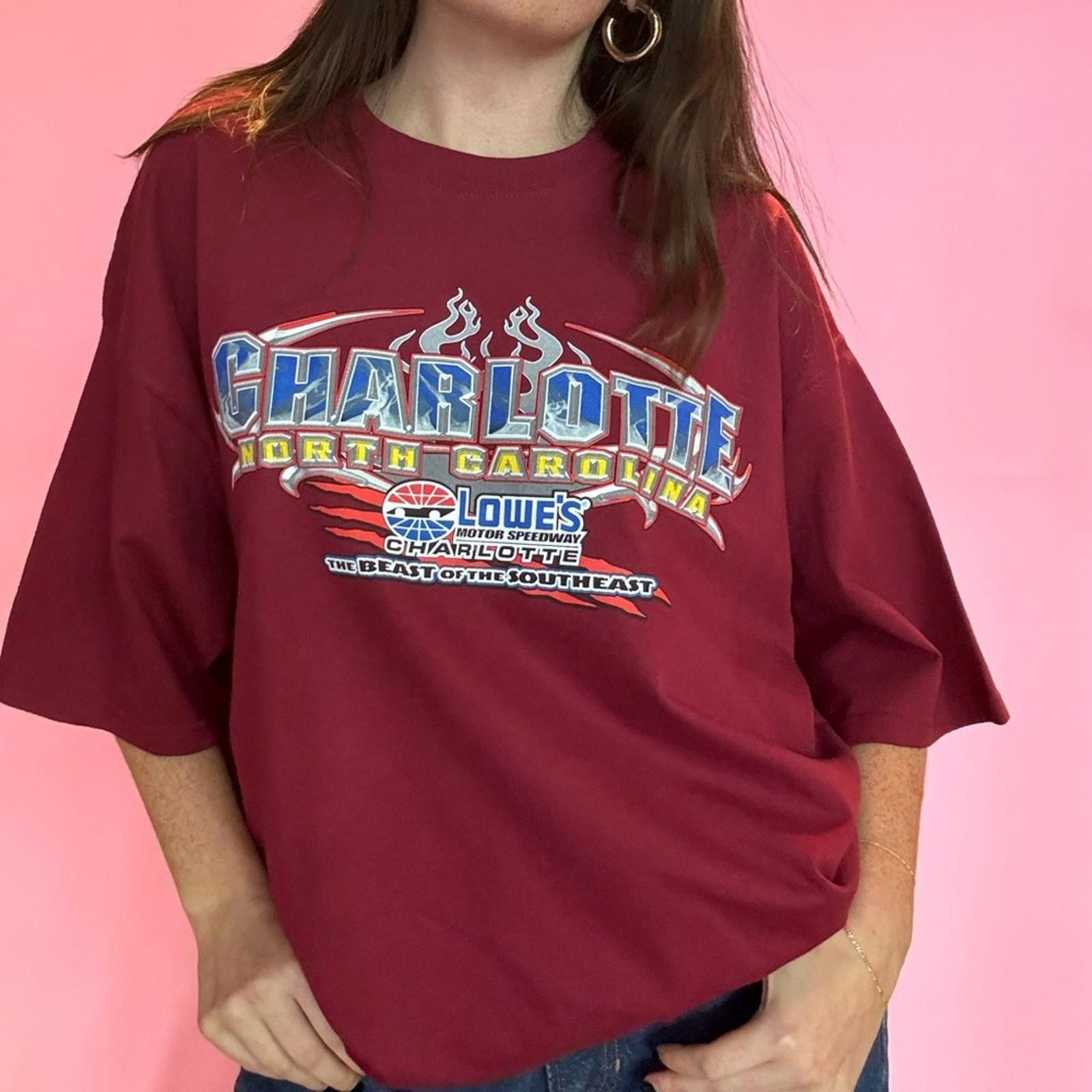 Fruit Of The Loom 2007 CHARLOTTE NORTH CAROLINA SPEEDWAY T-SHIRT Size US XXL / EU 58 / 5 - 2 Thumbnail