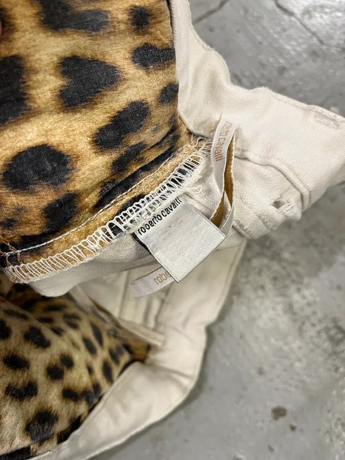 Designer × Roberto Cavalli × Vintage 2000s Roberto Cavalli Cowboy Embellished White Pants Size 24" / US 00 / IT 34 - 12 Thumbnail