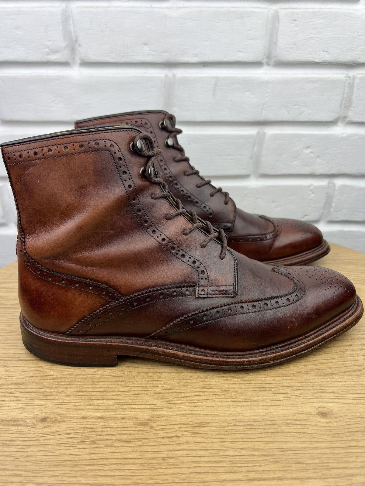 Oliver Sweeney Oliver Sweeney Brogue Boots Leather Shoes Liscolman Dark Tan Size US 10.5 / EU 43-44 - 10 Thumbnail