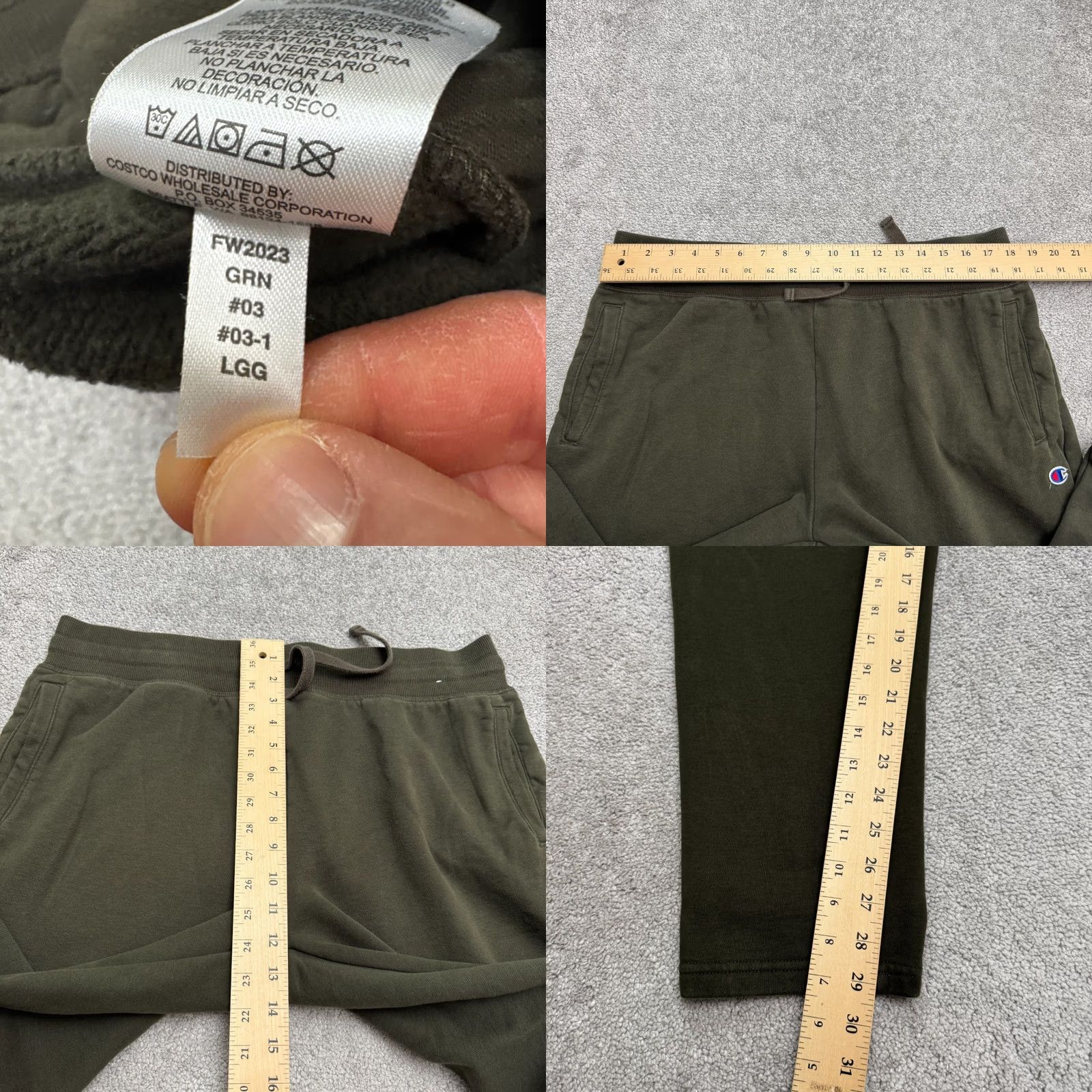 Champion Champion Jogger Sweatpants Mens XL Olive Green Fleece Elastic Waist Activewear Size US 36 / EU 52 - 9 Thumbnail