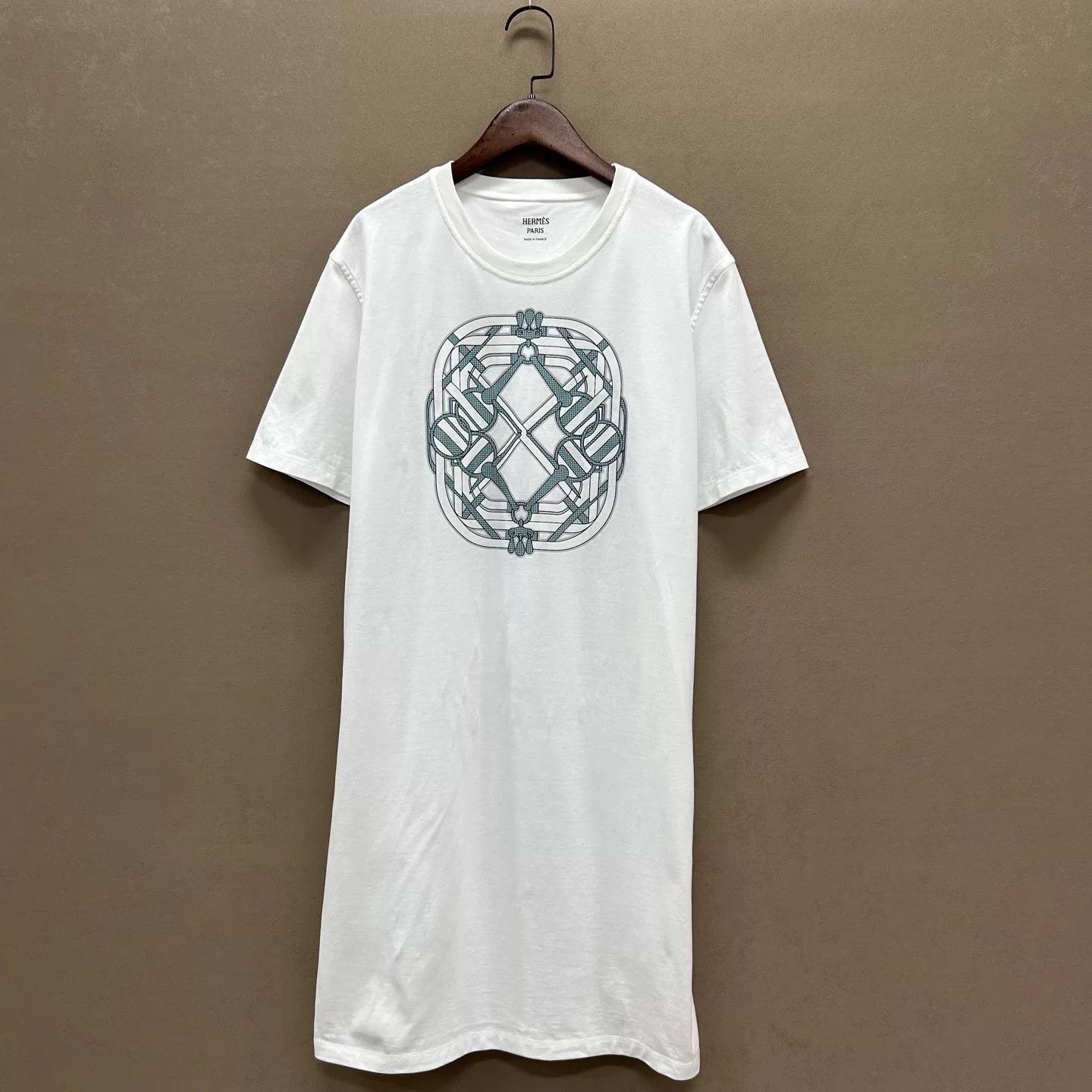 Hermes Hermes Printed White T-shirt Dress 36 Size XS / US 0-2 / IT 36-38 - 1 Thumbnail