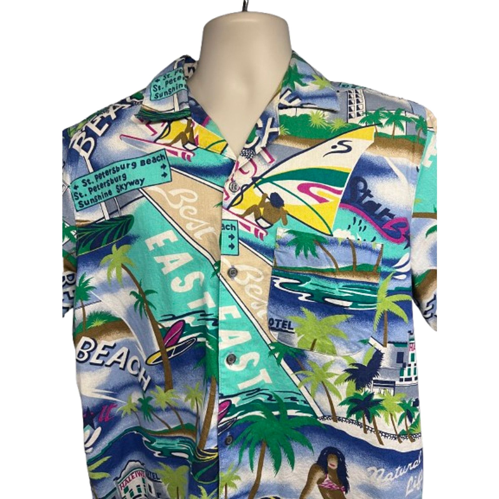 Vintage Vintage Hawaiian Button Up Shirt Large Pocket All Over Print Size US L / EU 52-54 / 3 - 4 Thumbnail