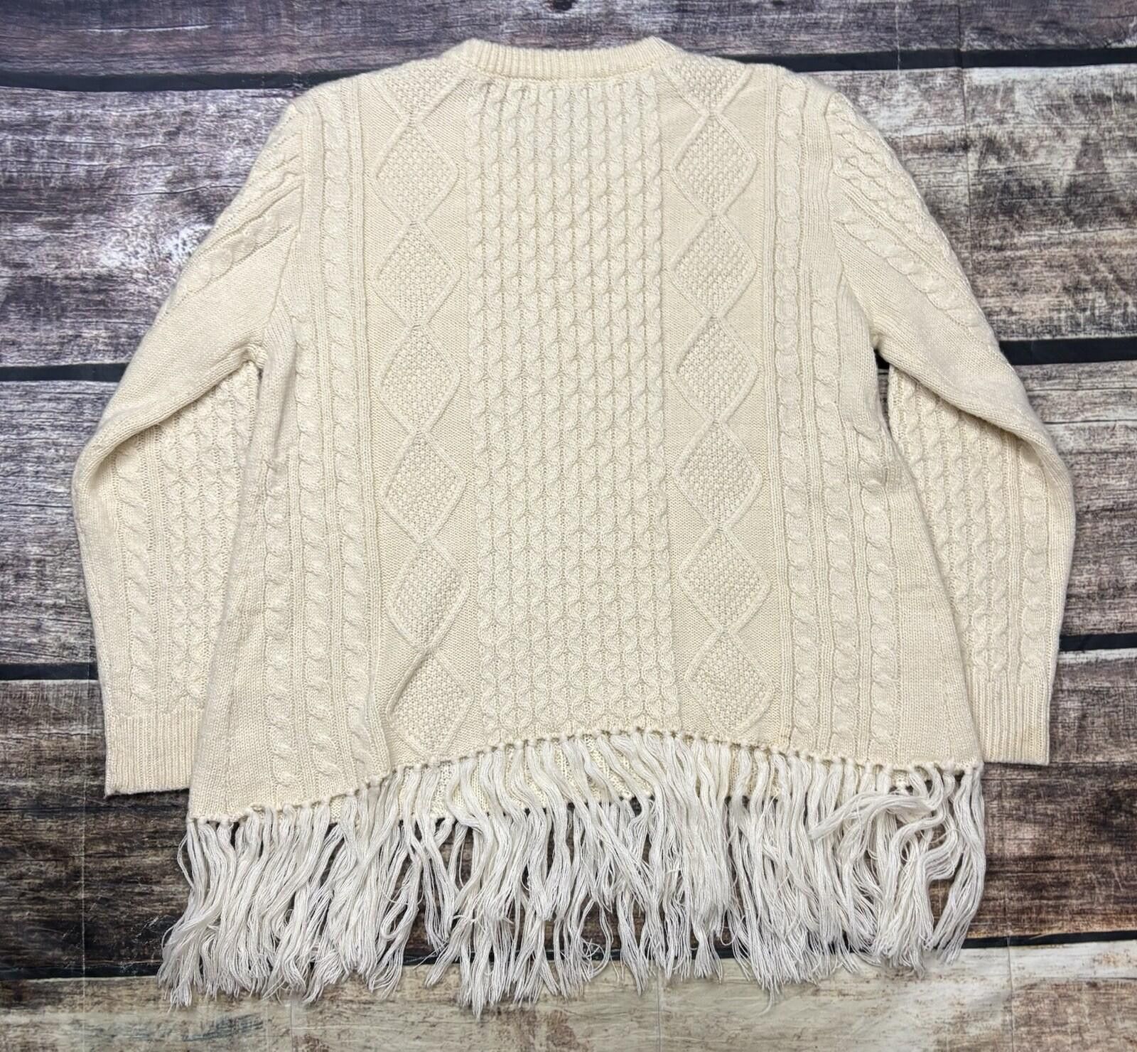 Other Maude Vivante Sweater Womens Medium Fisherman Knit Fringe Size M / US 6-8 / IT 42-44 - 3 Thumbnail