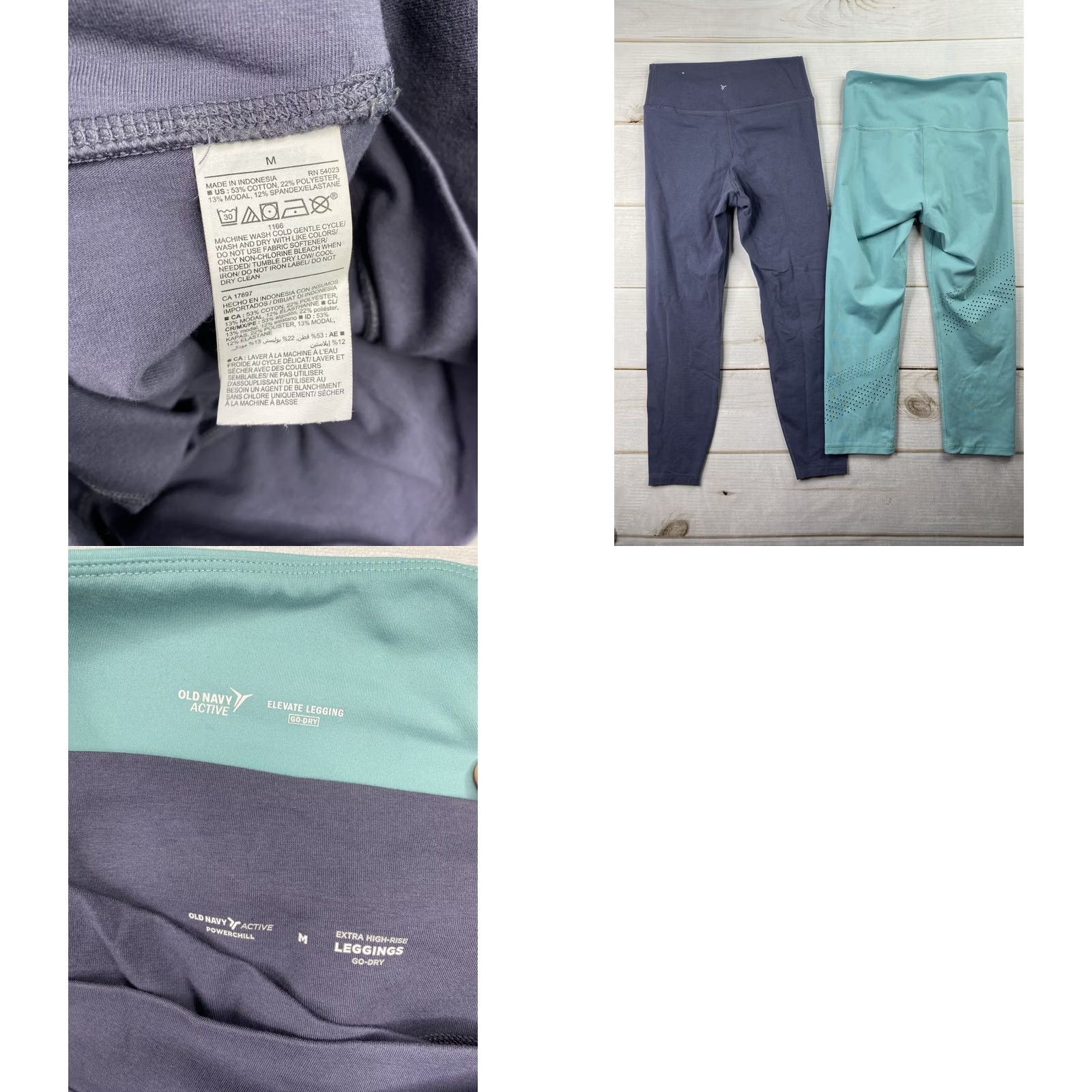 Old Navy Old Navy Leggings M Powerchill High Rise Elevate Go Dry Yoga Active Woman Multicolor Skinny Compression Pants Women's Activewear Size 32" / US 10 / IT 46 - 8 Thumbnail