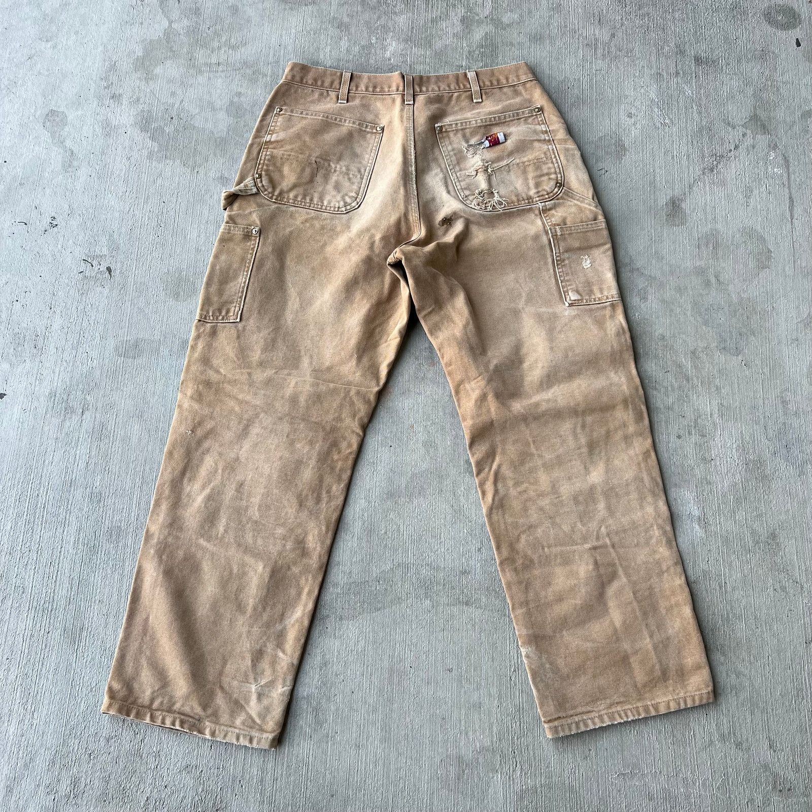 Carhartt × Vintage Carhartt faded brown double knee work wear carpenter pants Size US 31 - 6 Thumbnail