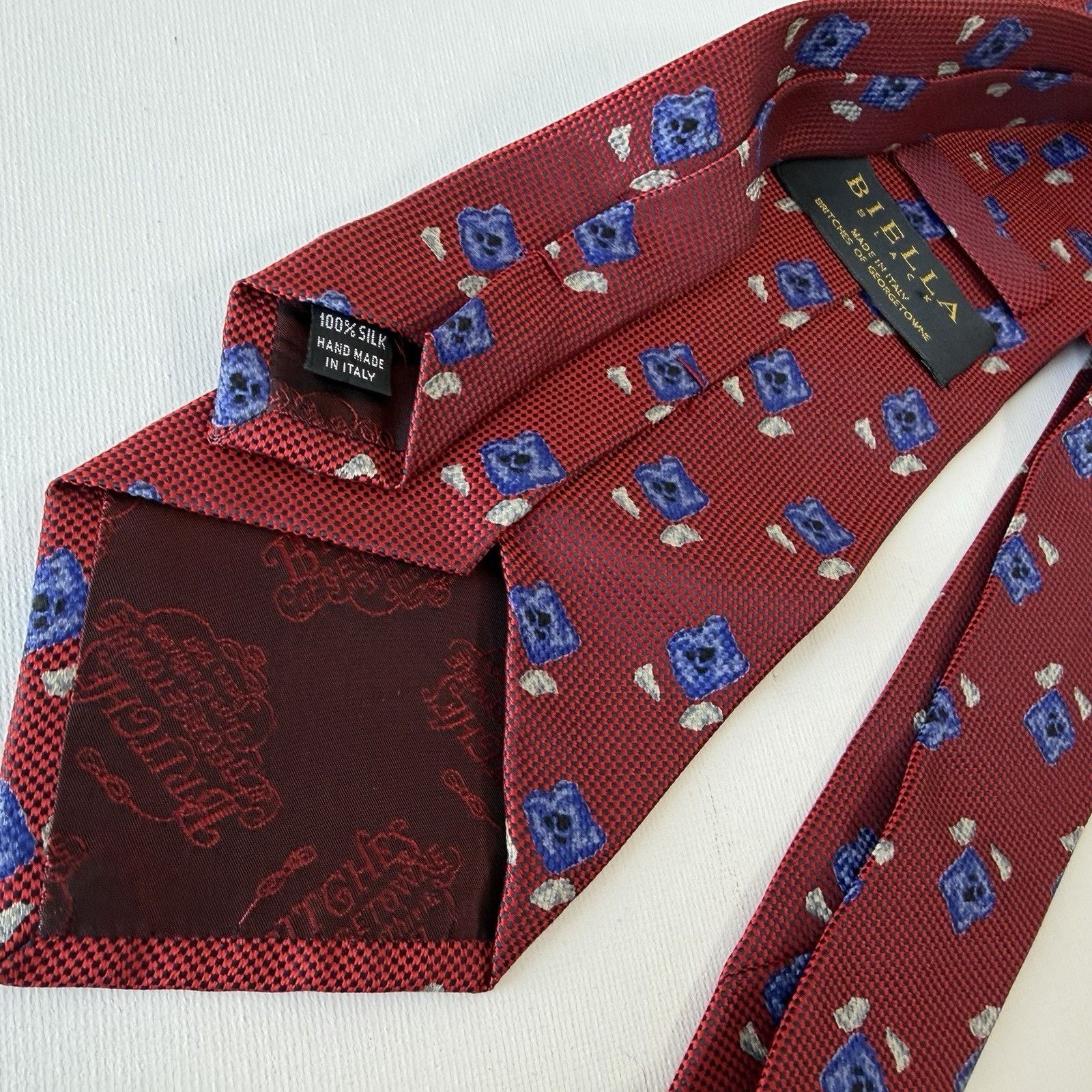 Vintage Biella Silk Tie Made in Italy for Britches of Georgetown VTG Size ONE SIZE - 7 Thumbnail