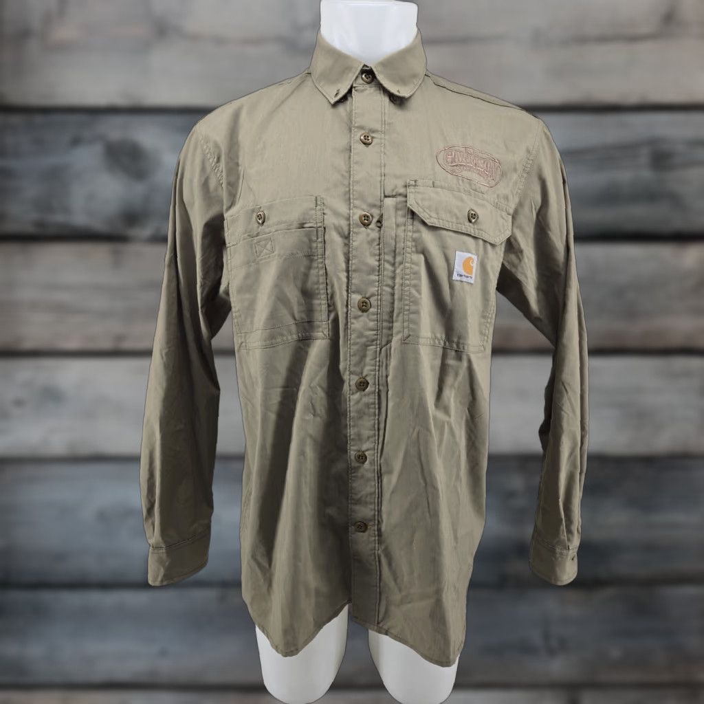 Carhartt Carhartt Force Button Up Shirt Long Sleeve Green Medium Relaxed Fit Mens Size US M / EU 48-50 / 2 - 1 Thumbnail