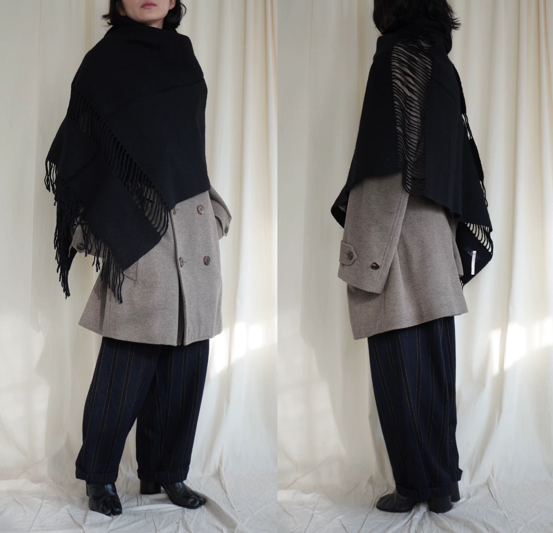 Y's Y's by Yohji Yamamoto 1990s Cutout Wool Scarf/Shawl Size ONE SIZE - 8 Thumbnail