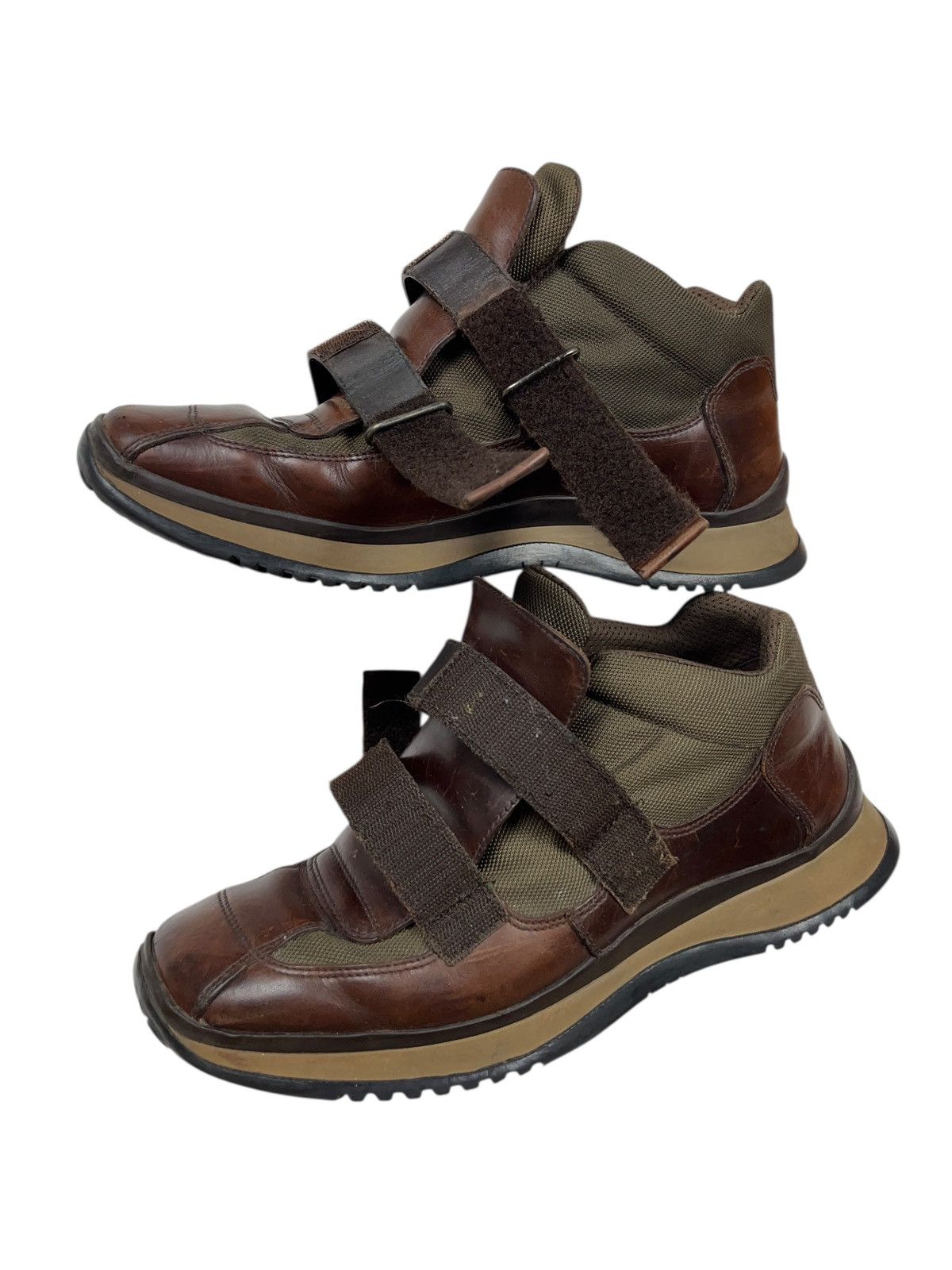 Prada Vintage AW98 Prada Velcro Tech Boots Brown Leather Archival Size US 10 / EU 43 - 14 Thumbnail