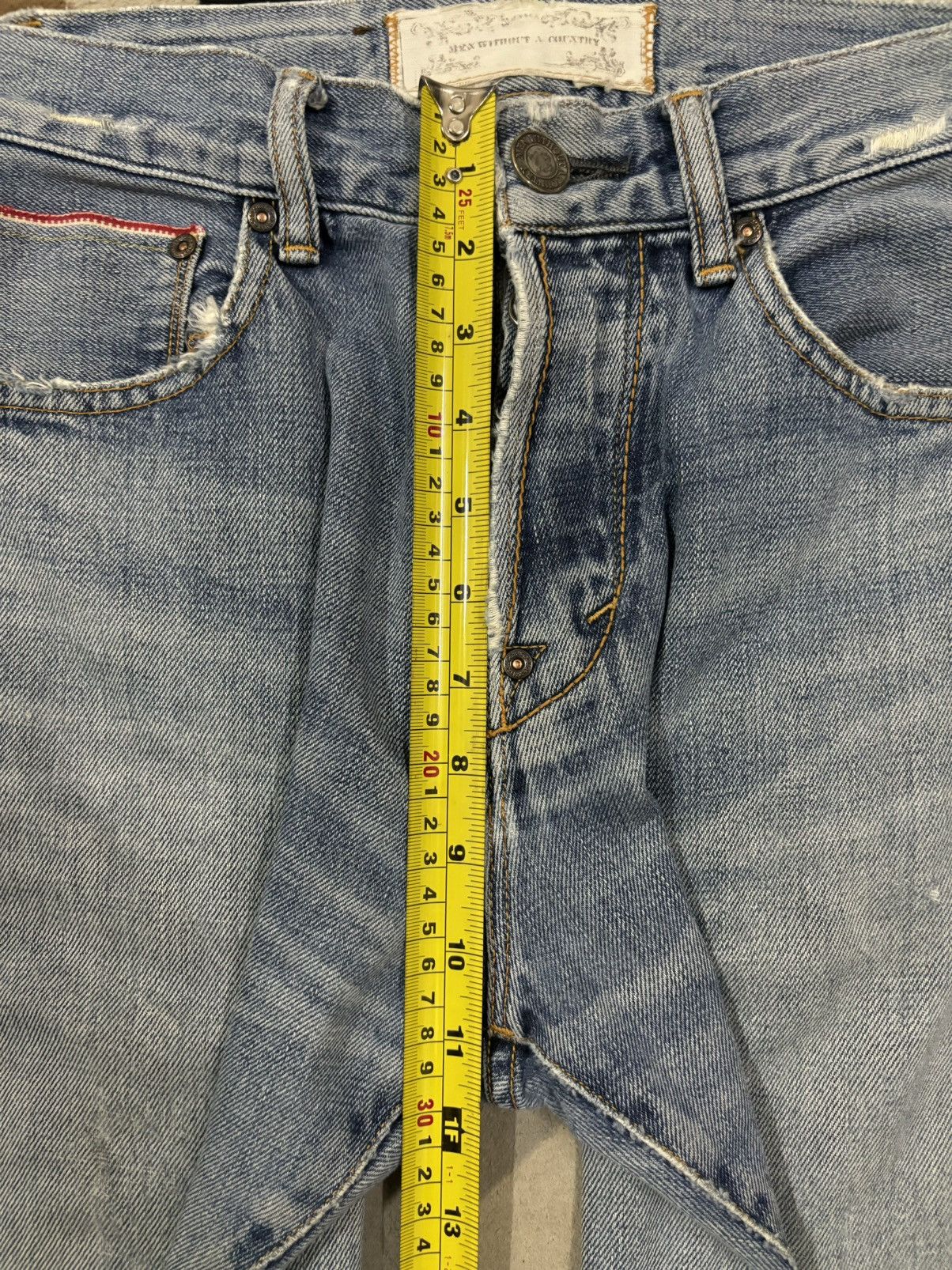 Japanese Brand Vintage Men Without A Country Selvedge Ripped Grunge Jeans Size US 29 - 19 Thumbnail