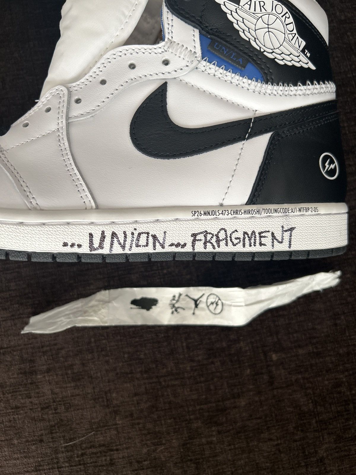 Jordan Brand × Union LA Jordan 1 x union x fragment white black Size US 10.5 / EU 43-44 - 2 Thumbnail