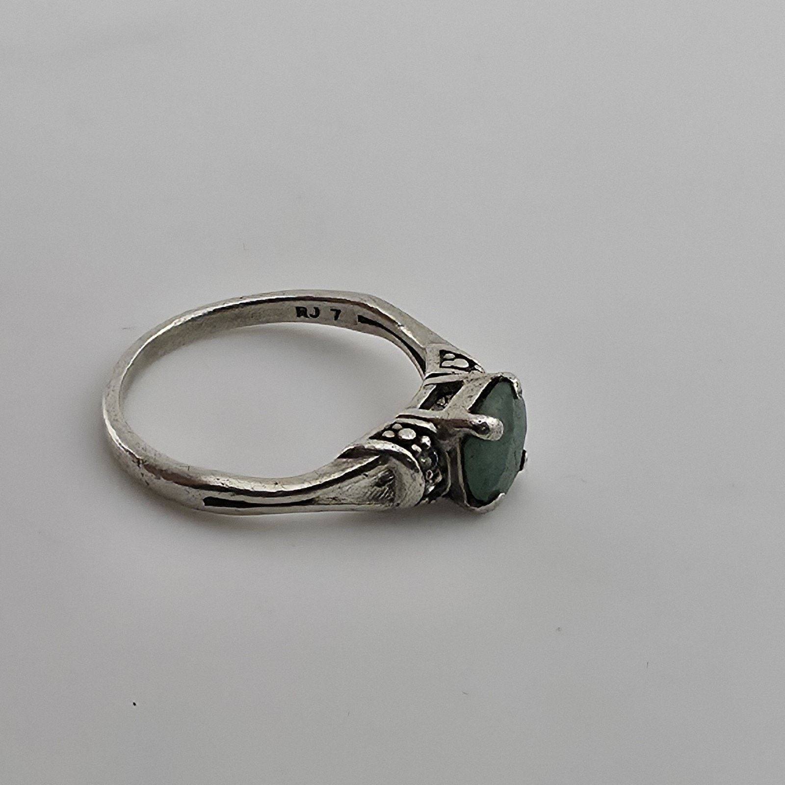 Other Sterling Silver Ring Green Stone 925 Size 6.5 Size ONE SIZE - 4 Thumbnail