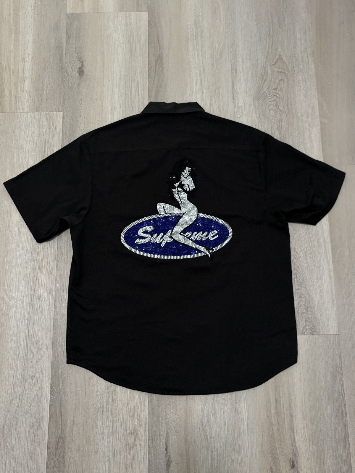 Supreme Supreme Bunnies S/S Work Shirt Angel's Pond Black XL | Grailed