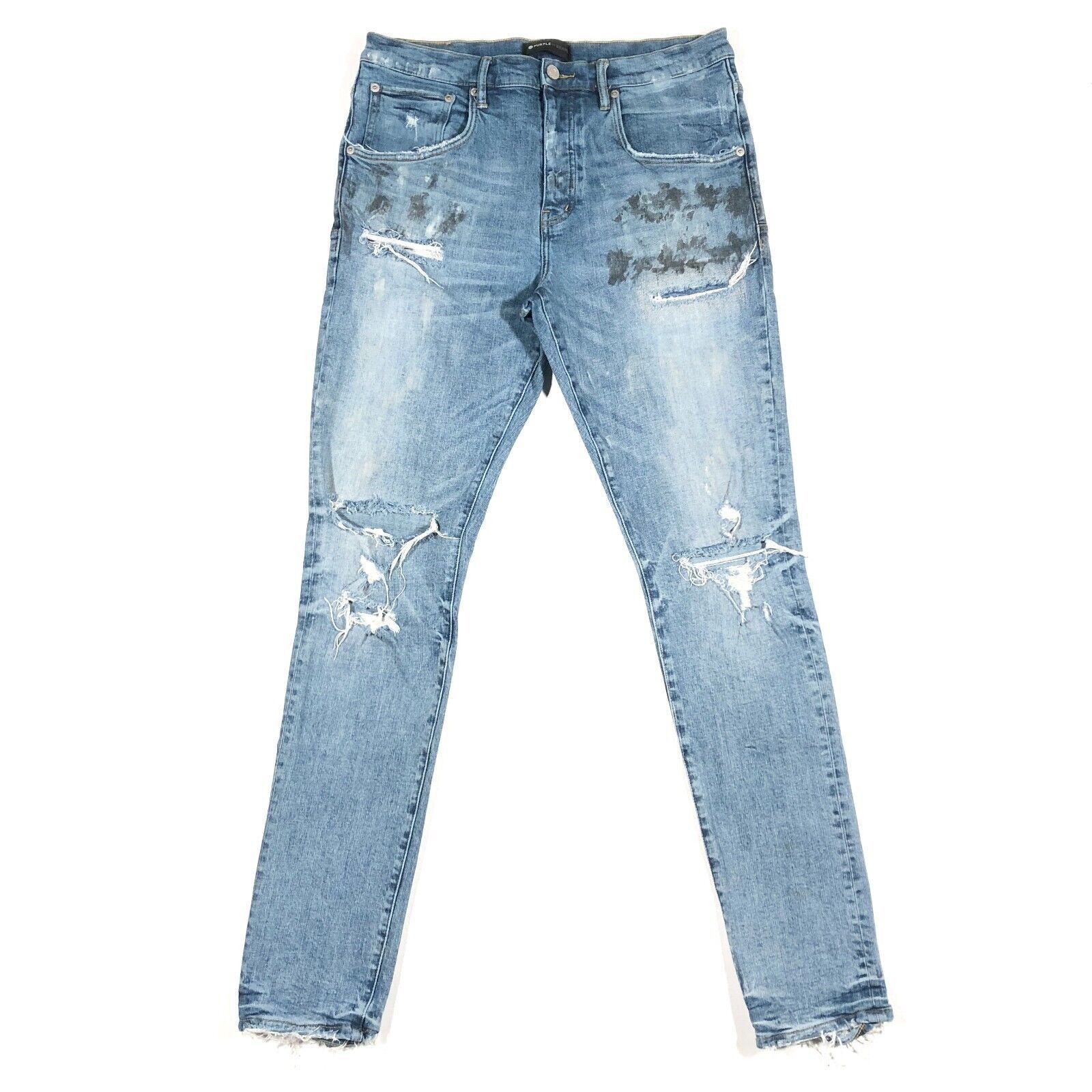 Purple Brand Purple Brand P002 Distressed Grungy Slim Skinny Jeans 34x34 Size US 34 / EU 50 - 1 Thumbnail