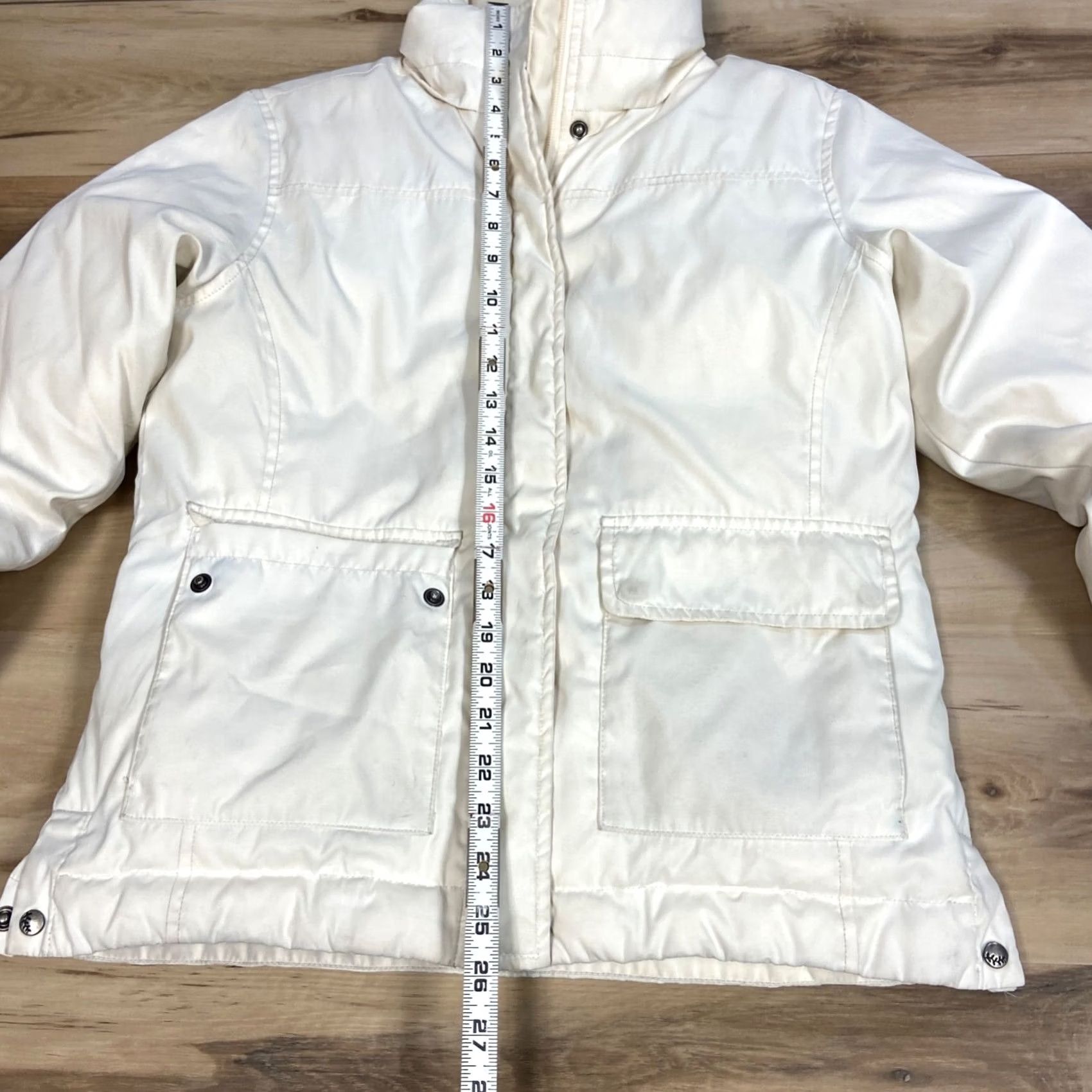Vintage VINTAGE Columbia Jacket Womens Small Down Ivory Full Zip Snap Pockets Long Sleeve Size S / US 4 / IT 40 - 5 Thumbnail