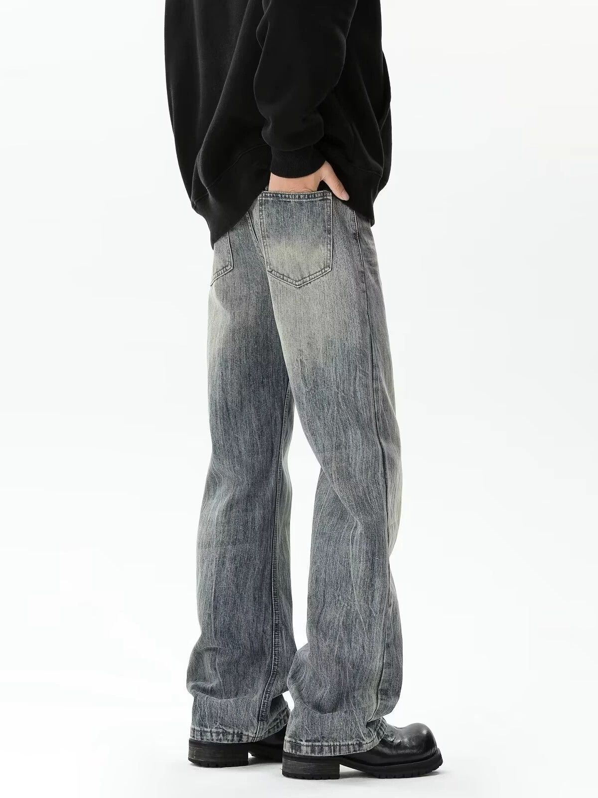 Japanese Brand × Jean American retro washed distressed loose straight jeans Size US 32 / EU 48 - 5 Thumbnail