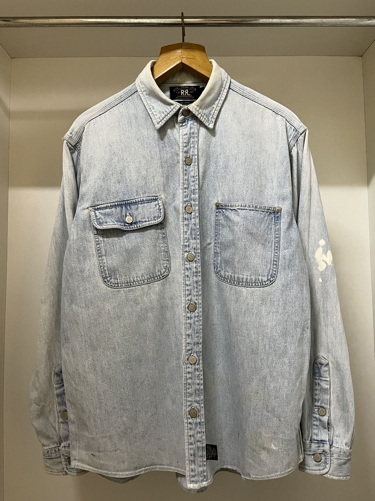 RRL Ralph Lauren RRL Ralph Lauren Denim Shirt Size US L / EU 52-54 / 3 - 1 Thumbnail