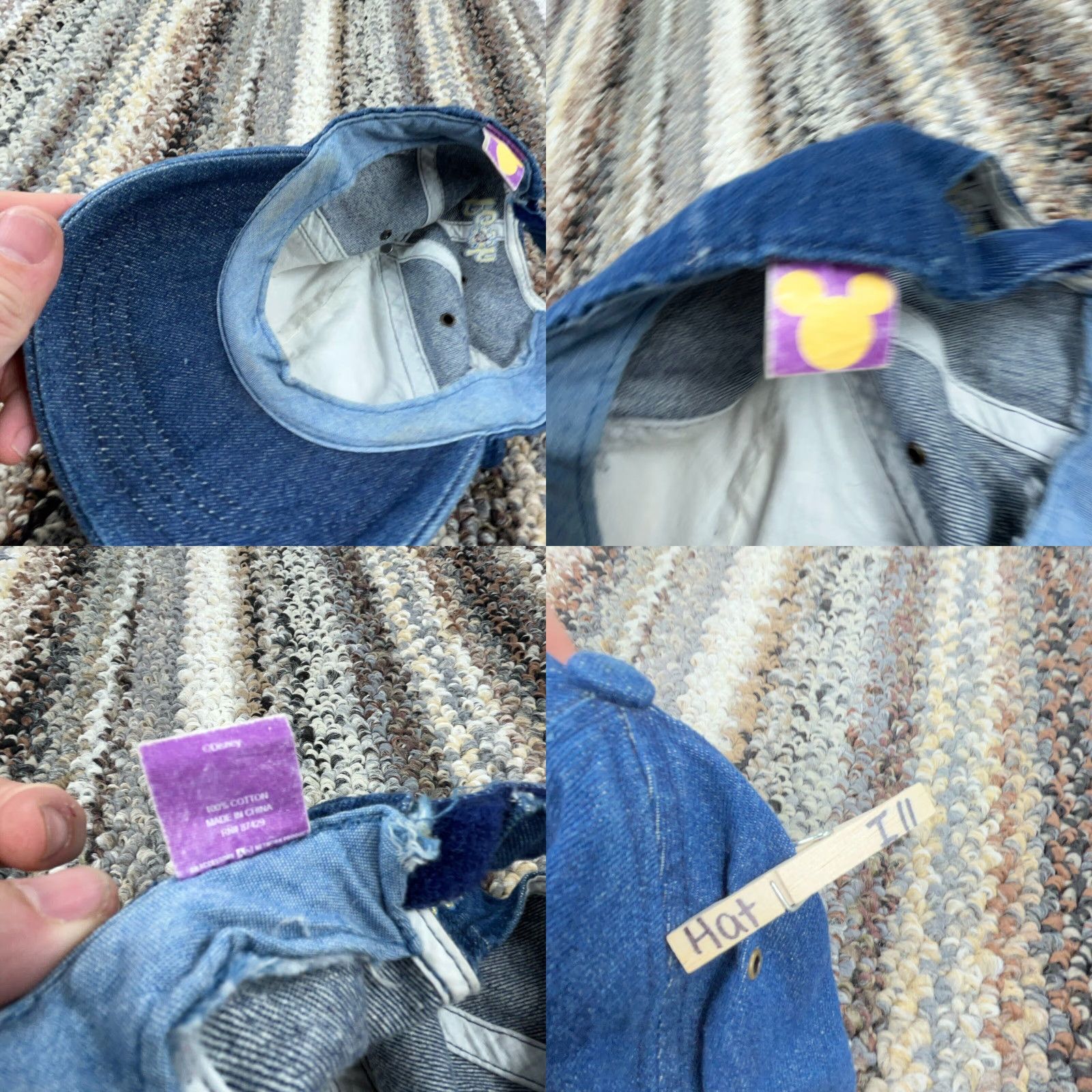 Disney VINTAGE Disney Hat Cap Denim Blue Jean Winnie The Pooh Y2K 00s Ladies Womens Size 42" / US 20 - 8 Thumbnail