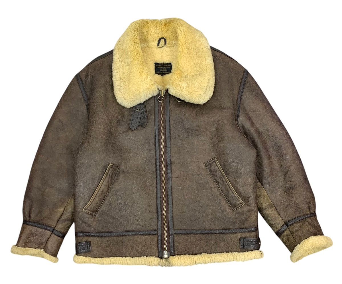 80S STUSSY B-3 MOUTON LEATHER JACKET/XXL | FERANTRACING/VINTAGE & USED  CLOTHING