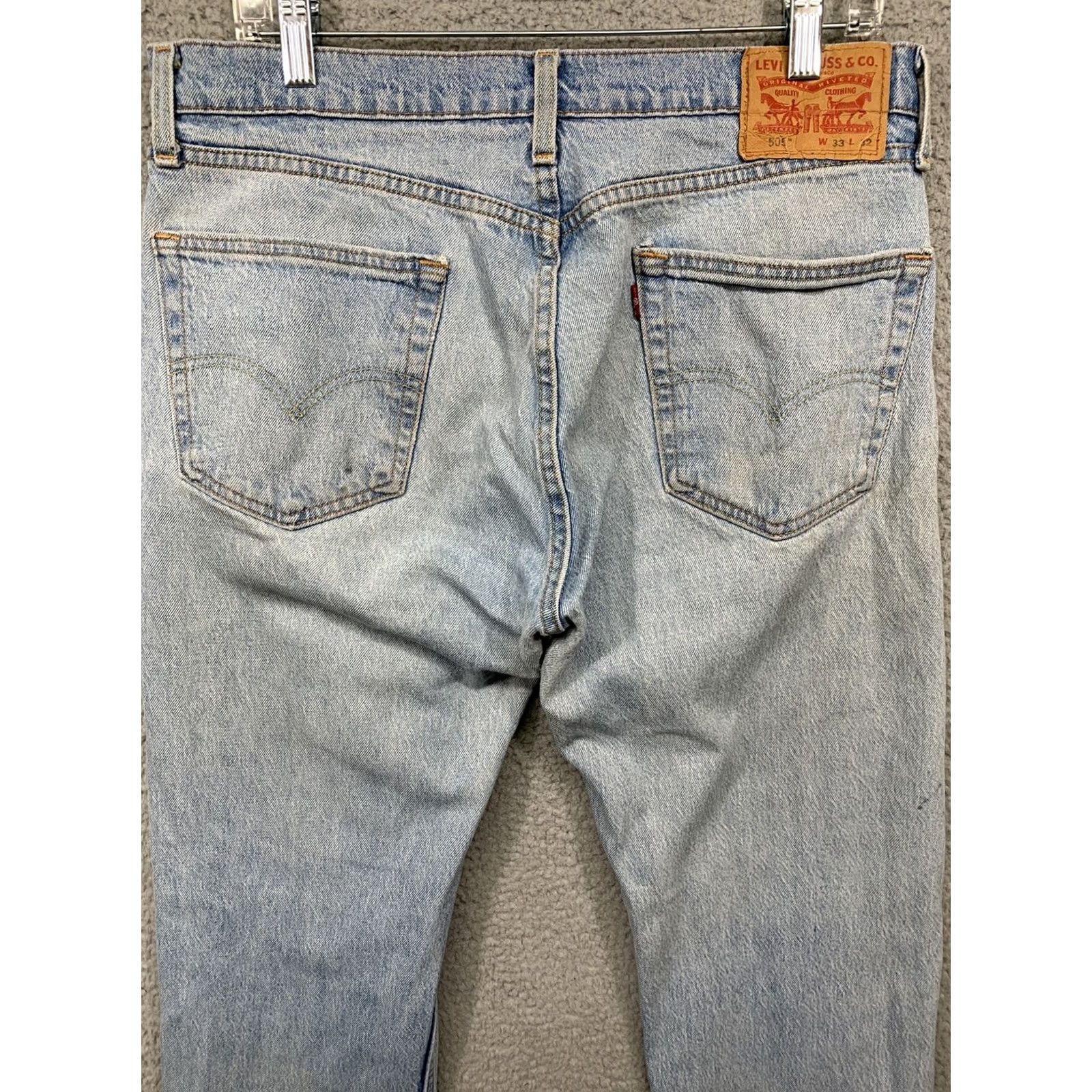 Levi's Levi's 505 Jeans Men 34x30 Straight 5-Pocket Rivets LOGO Red Tab Light Blue Cotton & Elastane Regular Denim Vintage No Size US 34 / EU 50 - 5 Thumbnail