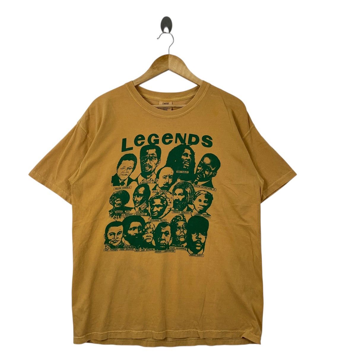 Vintage Vintage 90s LEGENDS NELSON MANDELA Malcolm X Tee Shirt Top Size US L / EU 52-54 / 3 - 4 Thumbnail