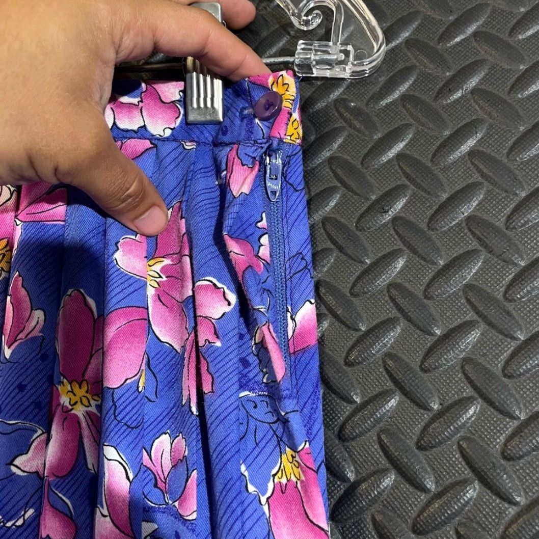 Pendleton VINTAGE Pendleton Skirt Women's Skater Long Purple Floral Pleated Size 12 USA Size 34" / US 12 / IT 48 - 4 Thumbnail