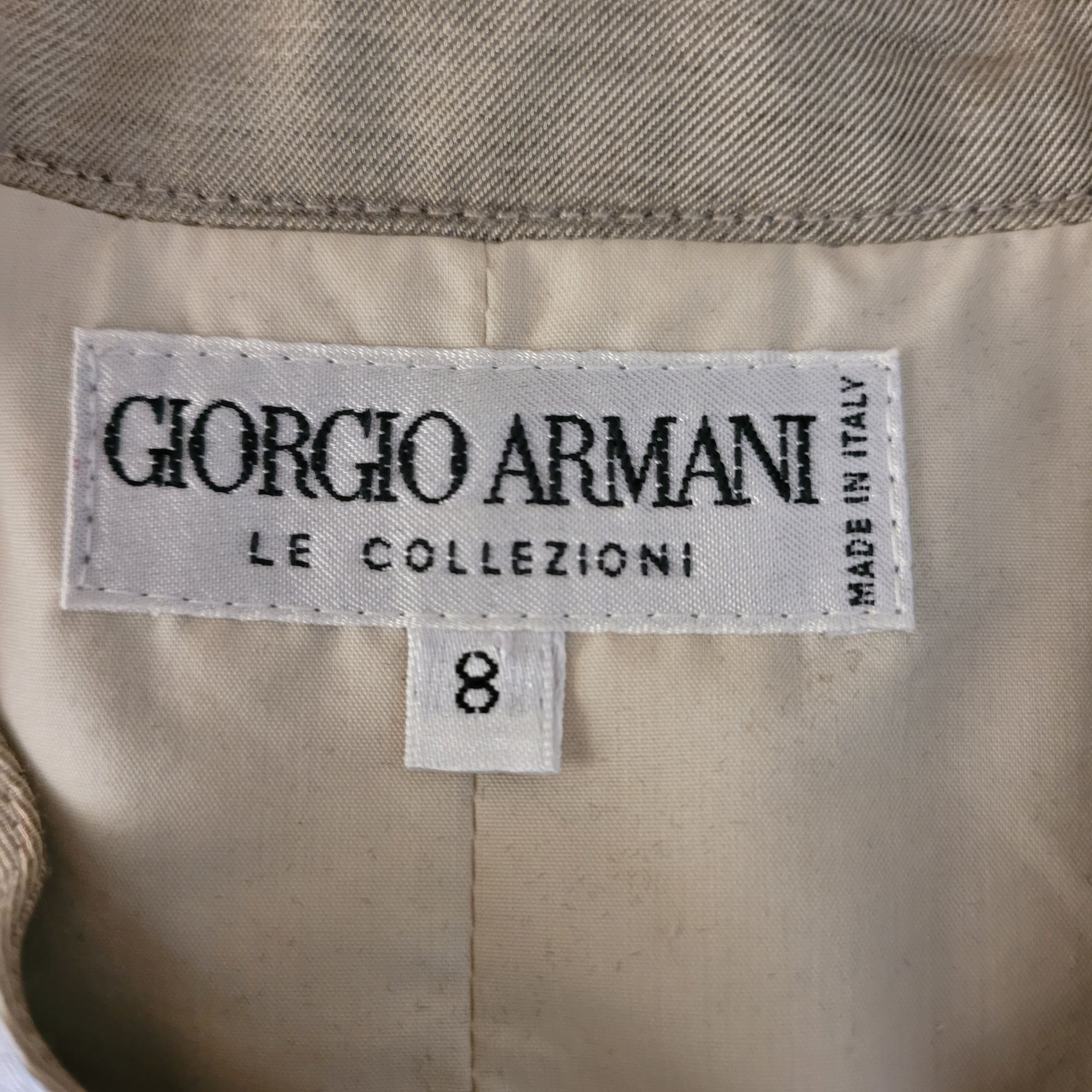 Vintage 90's Giorgio Armani Gold Silk Blazer Sz 6 Mandarin Collar Si Size M / US 6-8 / IT 42-44 - 2 Thumbnail