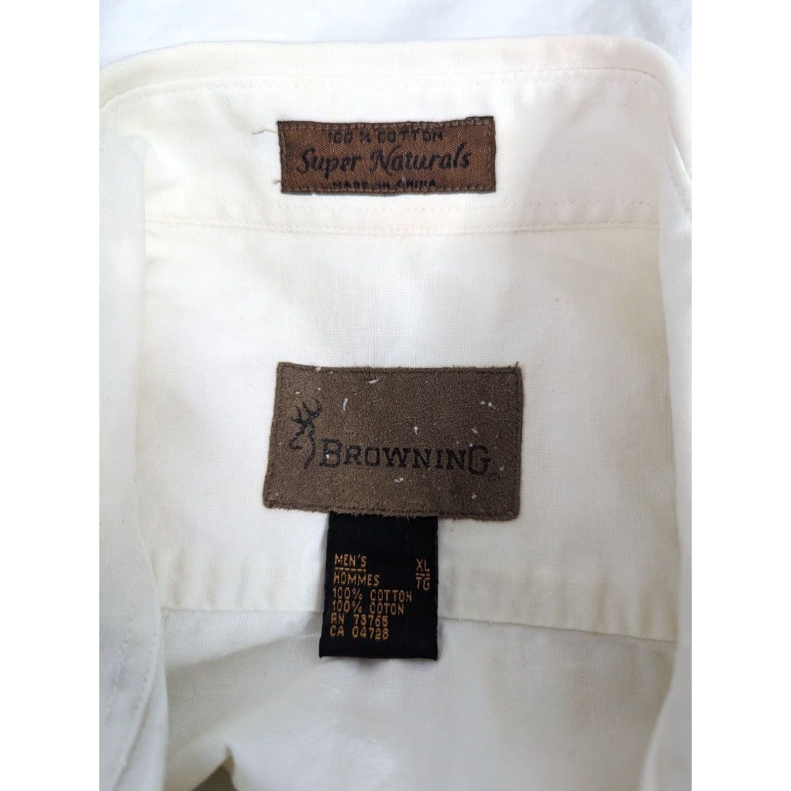 Vintage VINTAGE Browning Canvas Shirt Snap Front Long Sleeves White XL Mens Logo Harley Davison T4F Size US XL / EU 56 / 4 - 4 Thumbnail