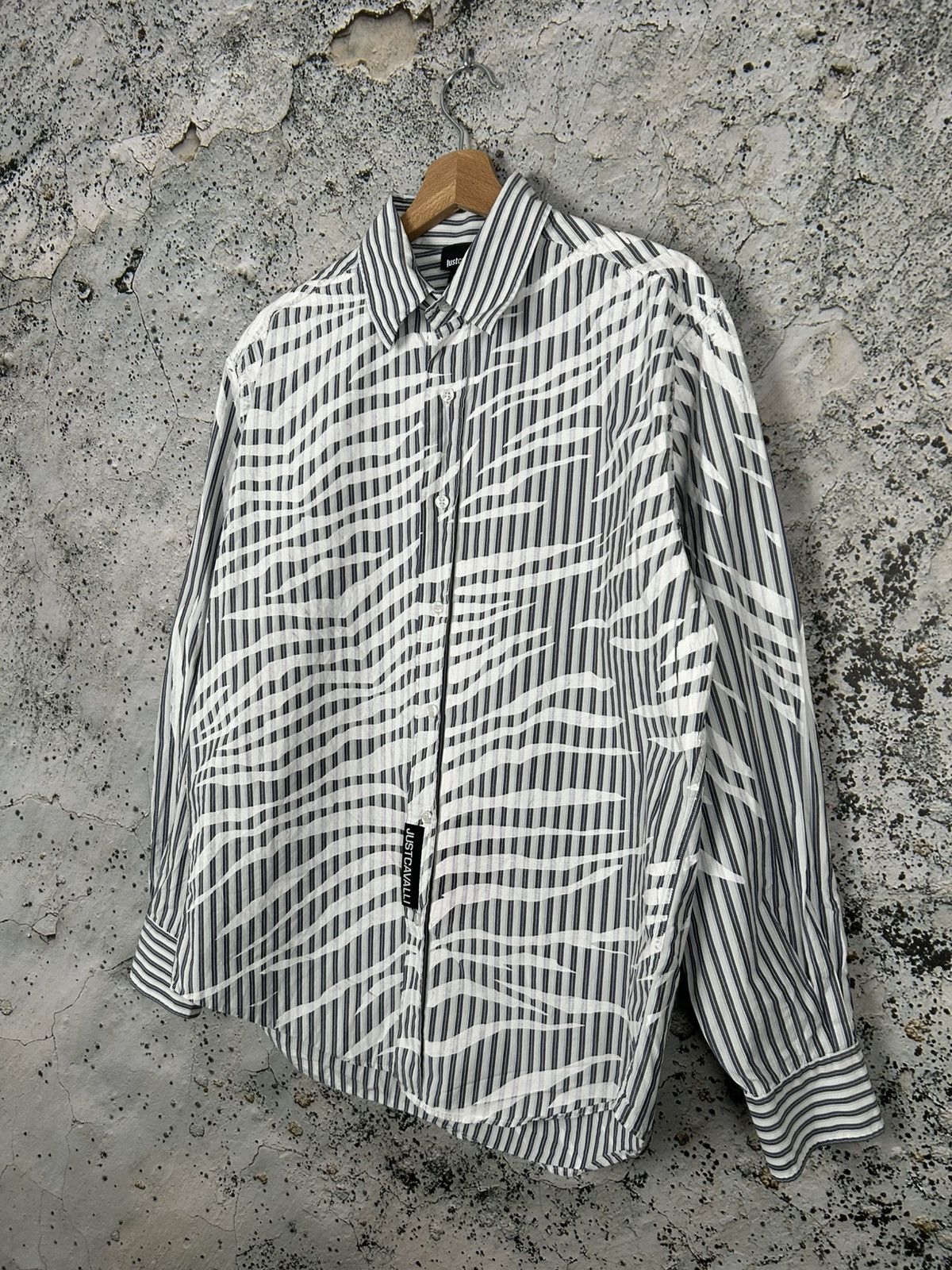 Designer Just Cavalli Avant Garde Designer Zebra Shirt 90s Rare Size US L / EU 52-54 / 3 - 2 Thumbnail