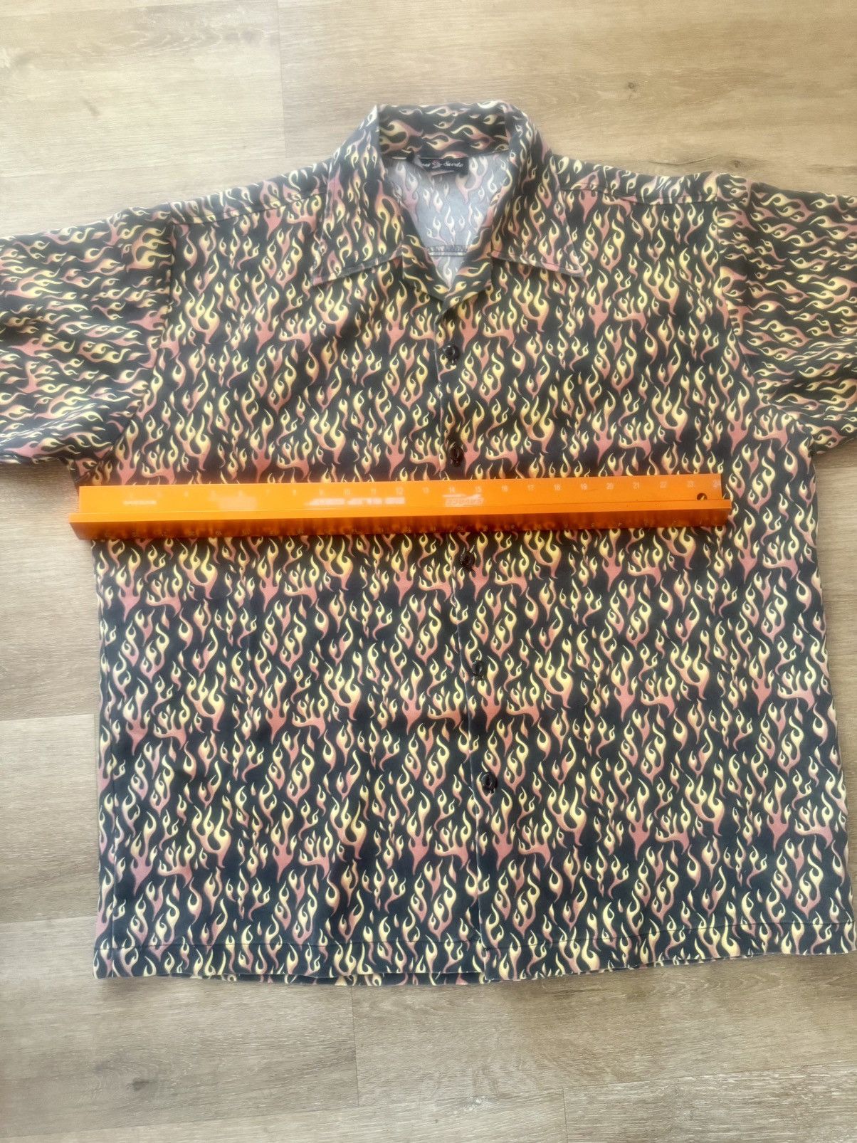 Other Vintage Flaming Pattern Canvas Guy Fieri Style Button Up Size US XXL / EU 58 / 5 - 14 Thumbnail