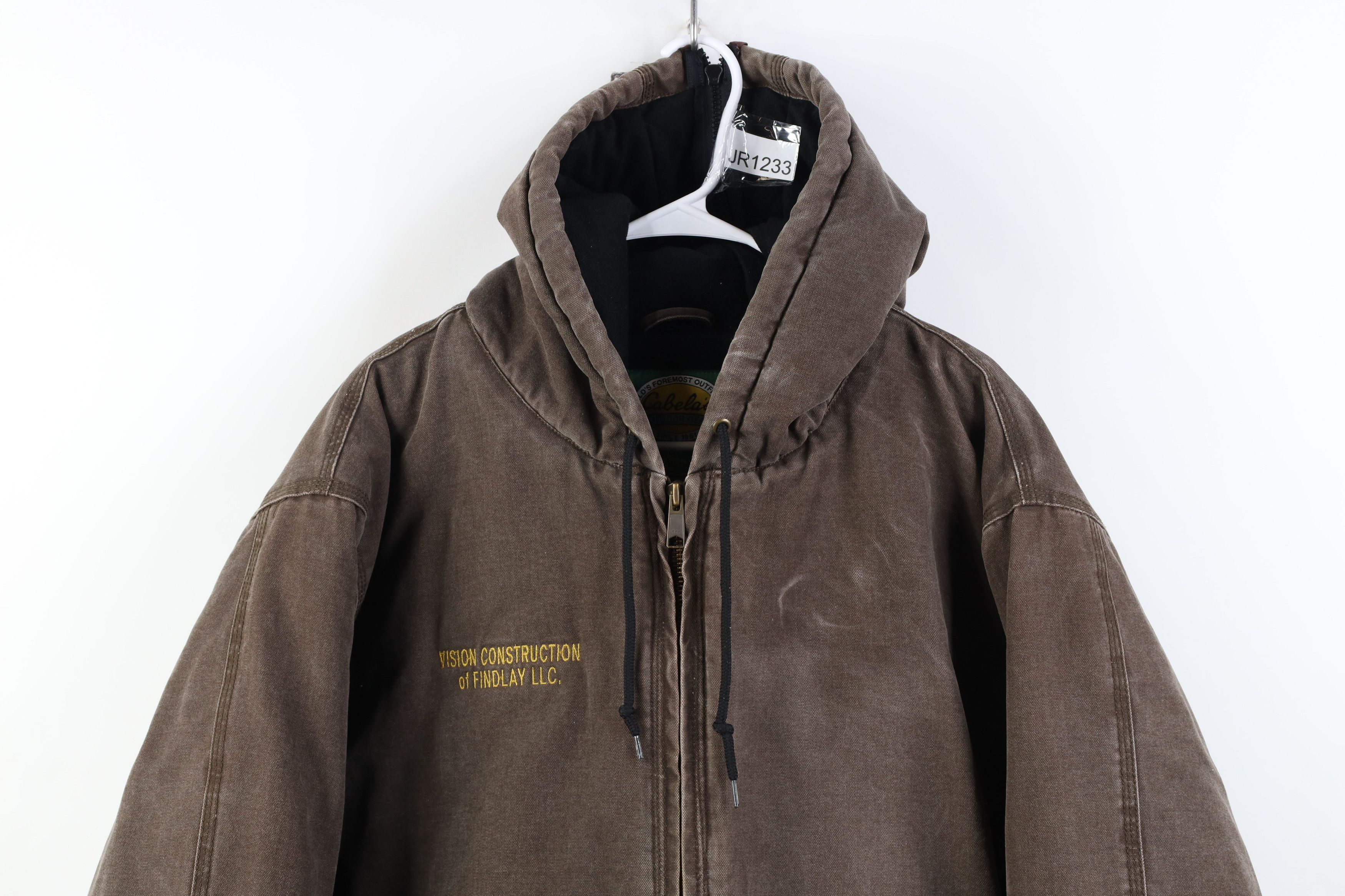 Cabelas Vintage 90s Cabelas Canvas Quilted Cape Hooded Jacket Brown Size US XL / EU 56 / 4 - 2 Thumbnail