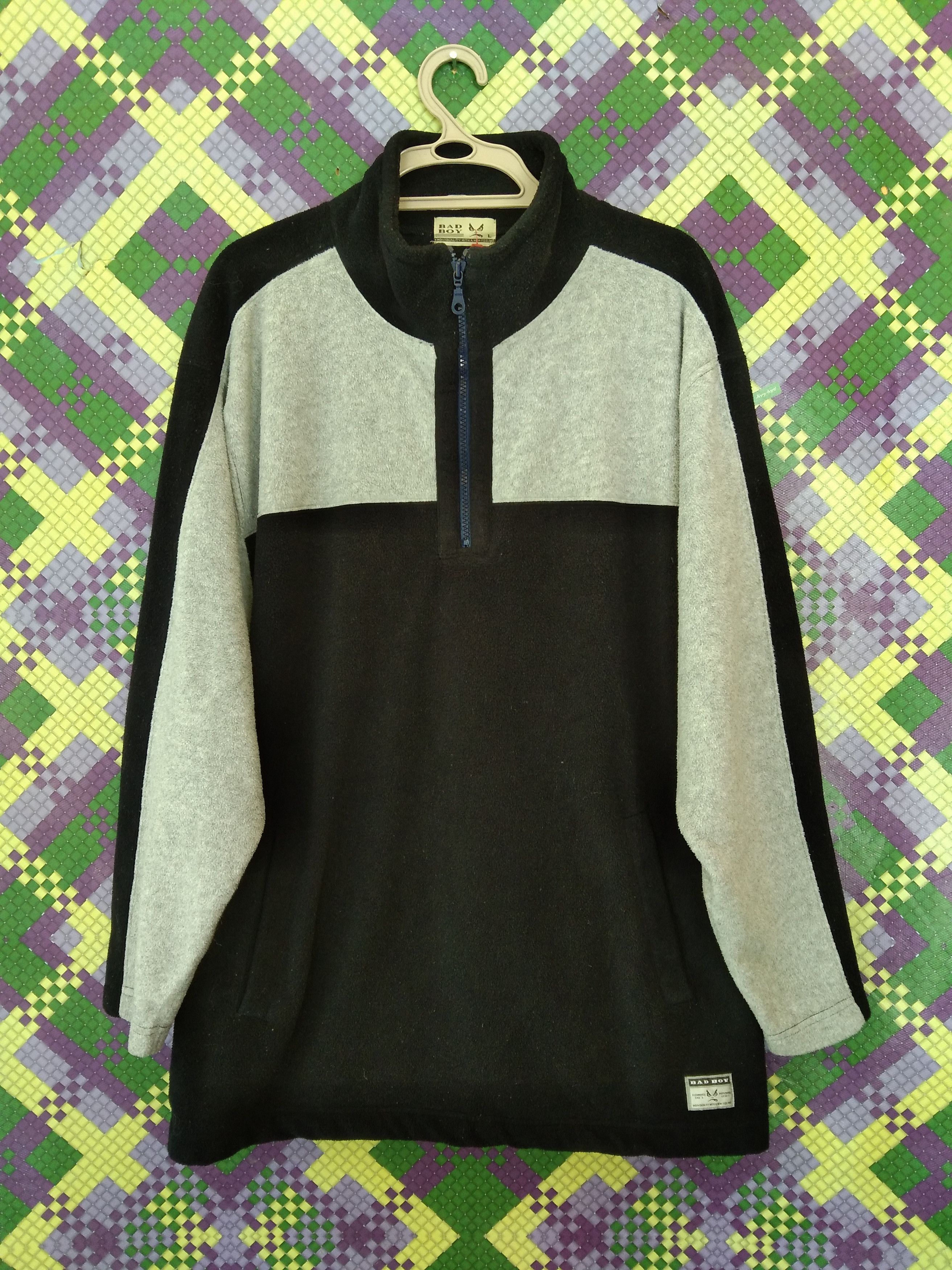 Japanese Brand AW VINTAGE BADBOY HALF-ZIPPER FLEECE SWEATER Size US L / EU 52-54 / 3 - 1 Thumbnail